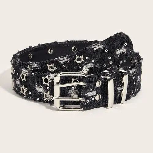 Designer Crazy Vintage Belt Riveted Belts Menswear Accessories Size ONE SIZE - 1 Thumbnail