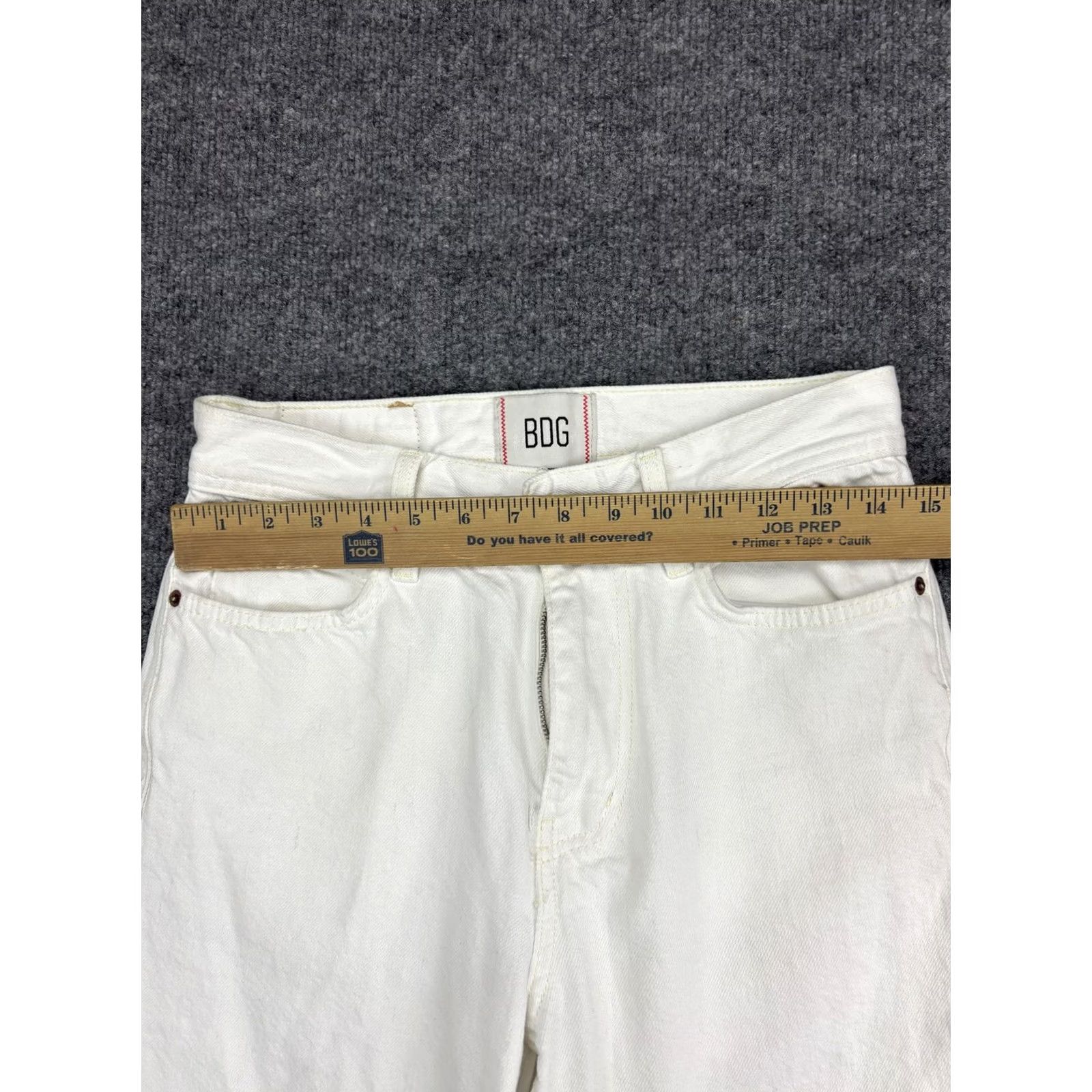 Bdg BDG Jeans Womens 29x30 White Straight Leg 100% Cotton Denim Casual Pants Women's Regular Waist 29 Inseam 30 Pockets Size 29" - 2 Thumbnail