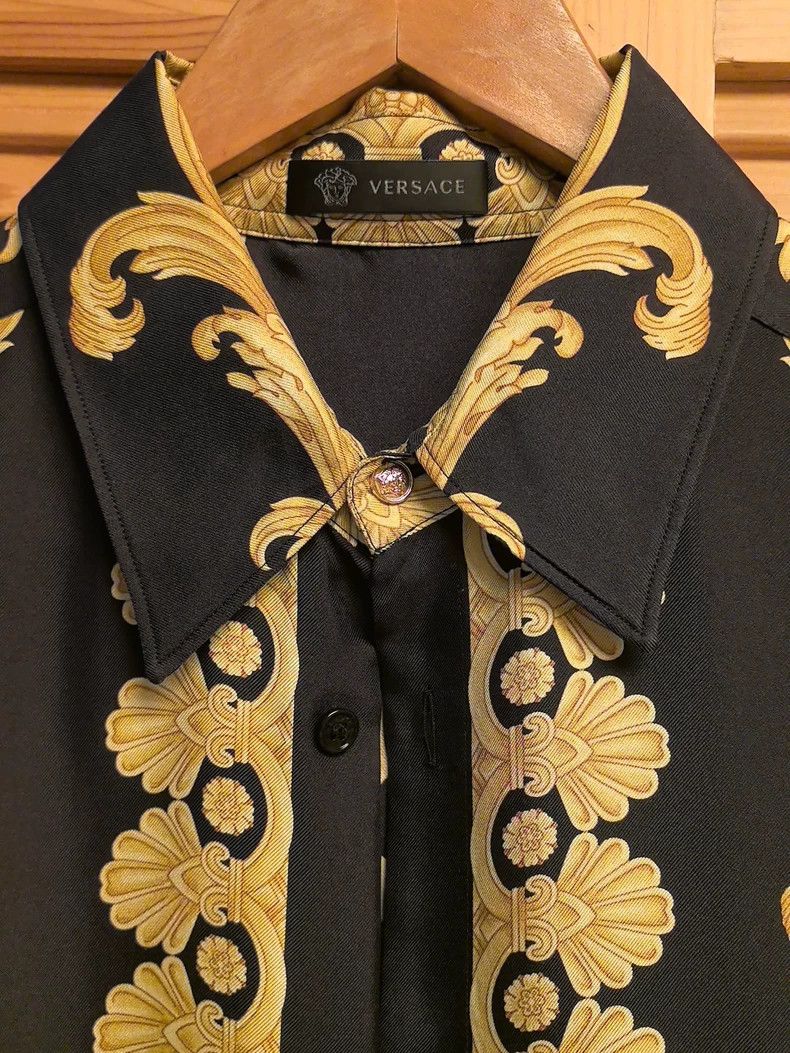 Versace Versace Mulberry silk shirt Size US L / EU 52-54 / 3 - 2 Thumbnail
