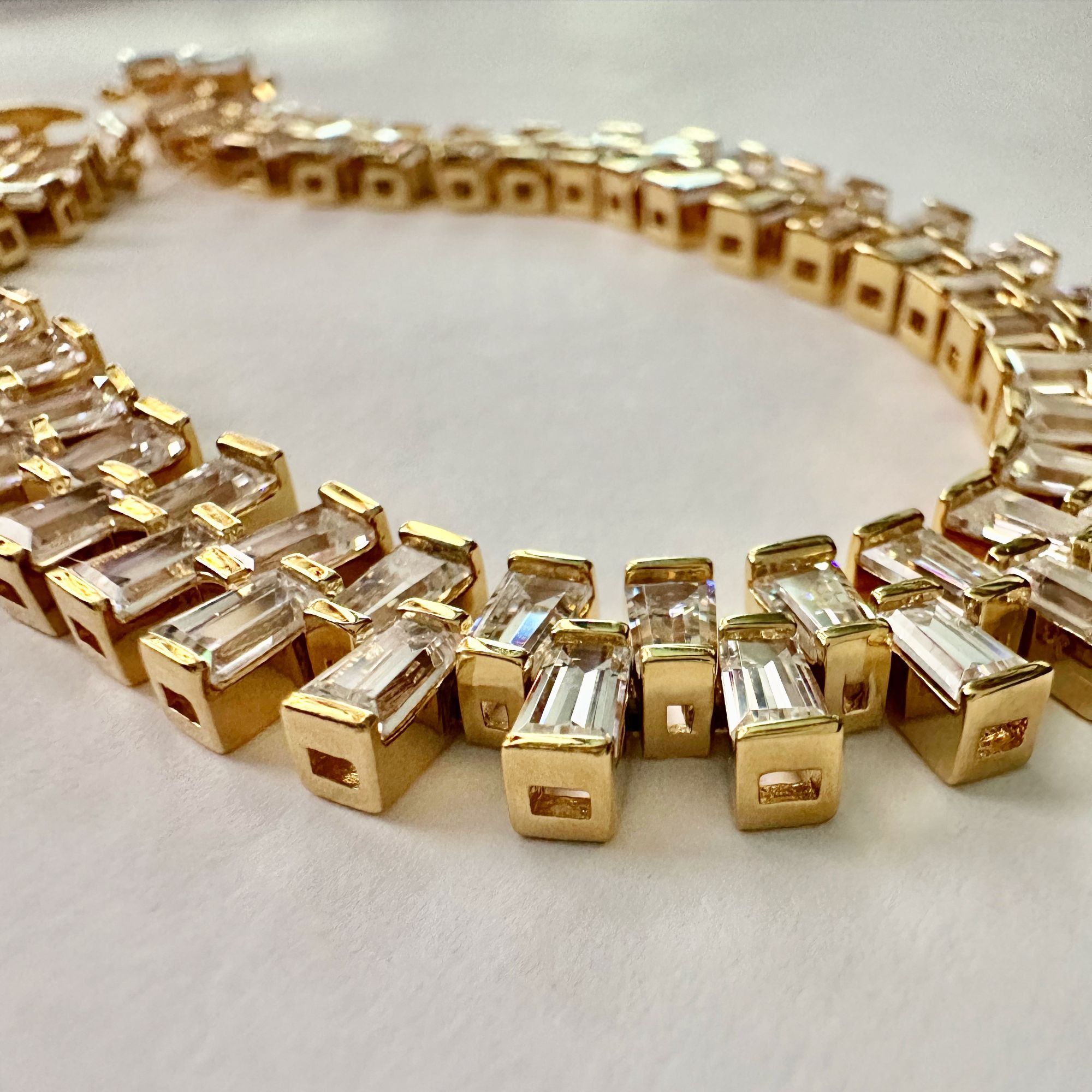 Other 10.00 Carat Lab Created White Topaz Baguette Bracelet in Ste Size ONE SIZE - 1 Thumbnail