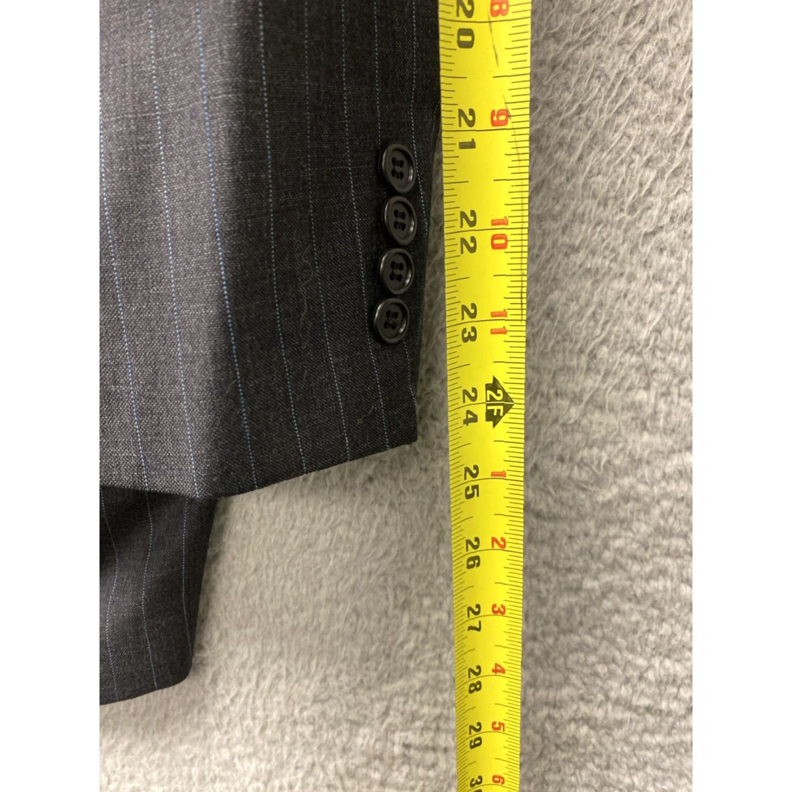 Brooks Brothers VINTAGE Brooks Brothers Suit Gray Striped 2 Piece Mens 46R Regular Blazer Jacket Dress Pants Size 46R - 5 Thumbnail