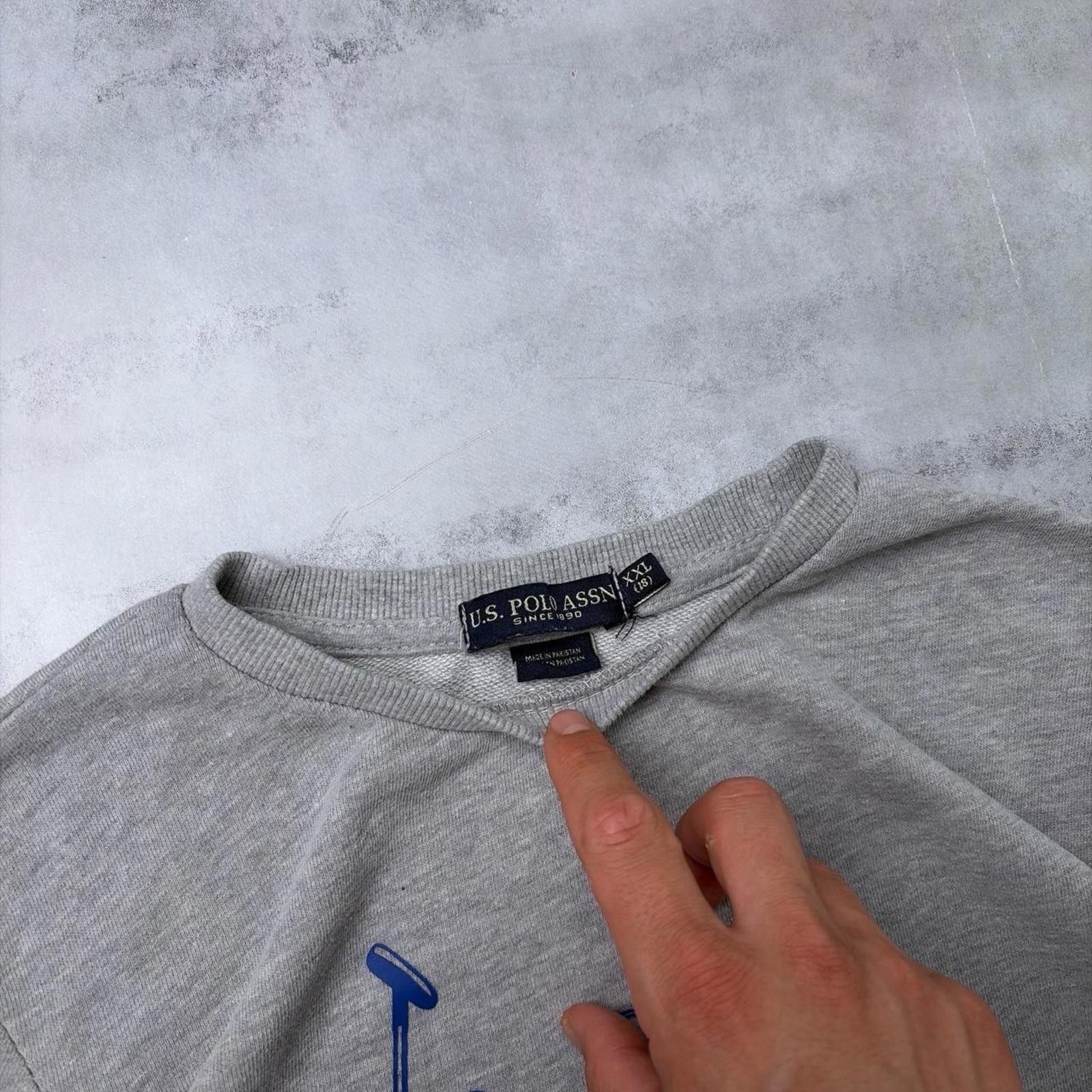 U.S. Polo Assn. Y2K Grey U.S. Polo Assn Grunge Big Pony Crewneck Sweater Size US S / EU 44-46 / 1 - 6 Thumbnail