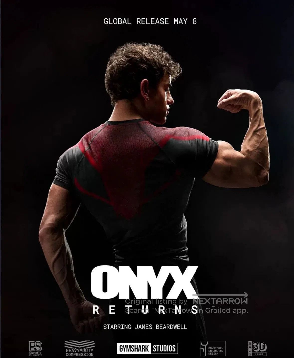 Gymshark Gymshark Onyx V5 5.0 Black/Blue T-Shirt David Laid (M