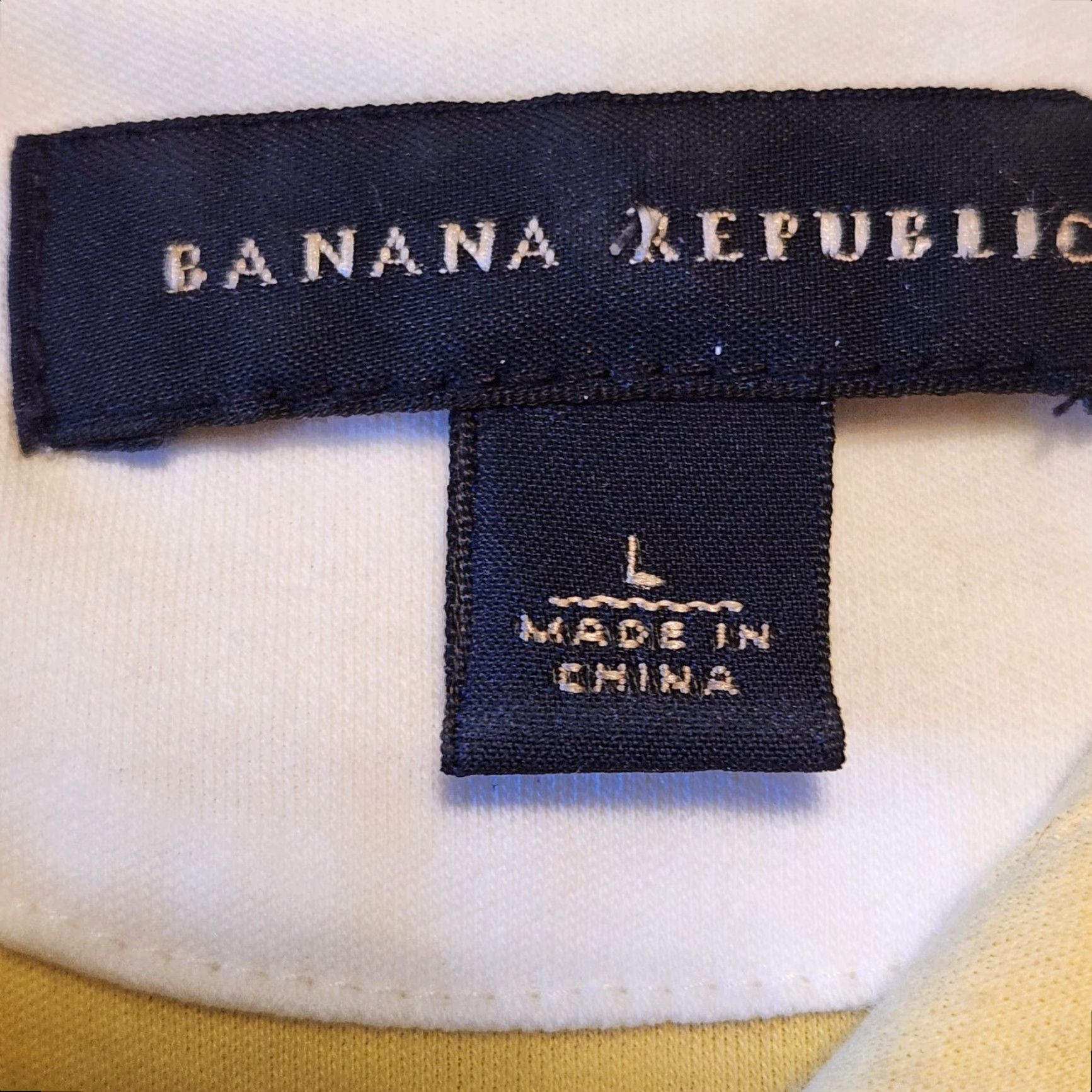 Banana Republic Banana Republic Mens Polo Shirt L Short Sleeve Yellow White Striped Collared 100% Cotton Regular Fit Polo Shirt Mens Size US L / EU 52-54 / 3 - 3 Thumbnail