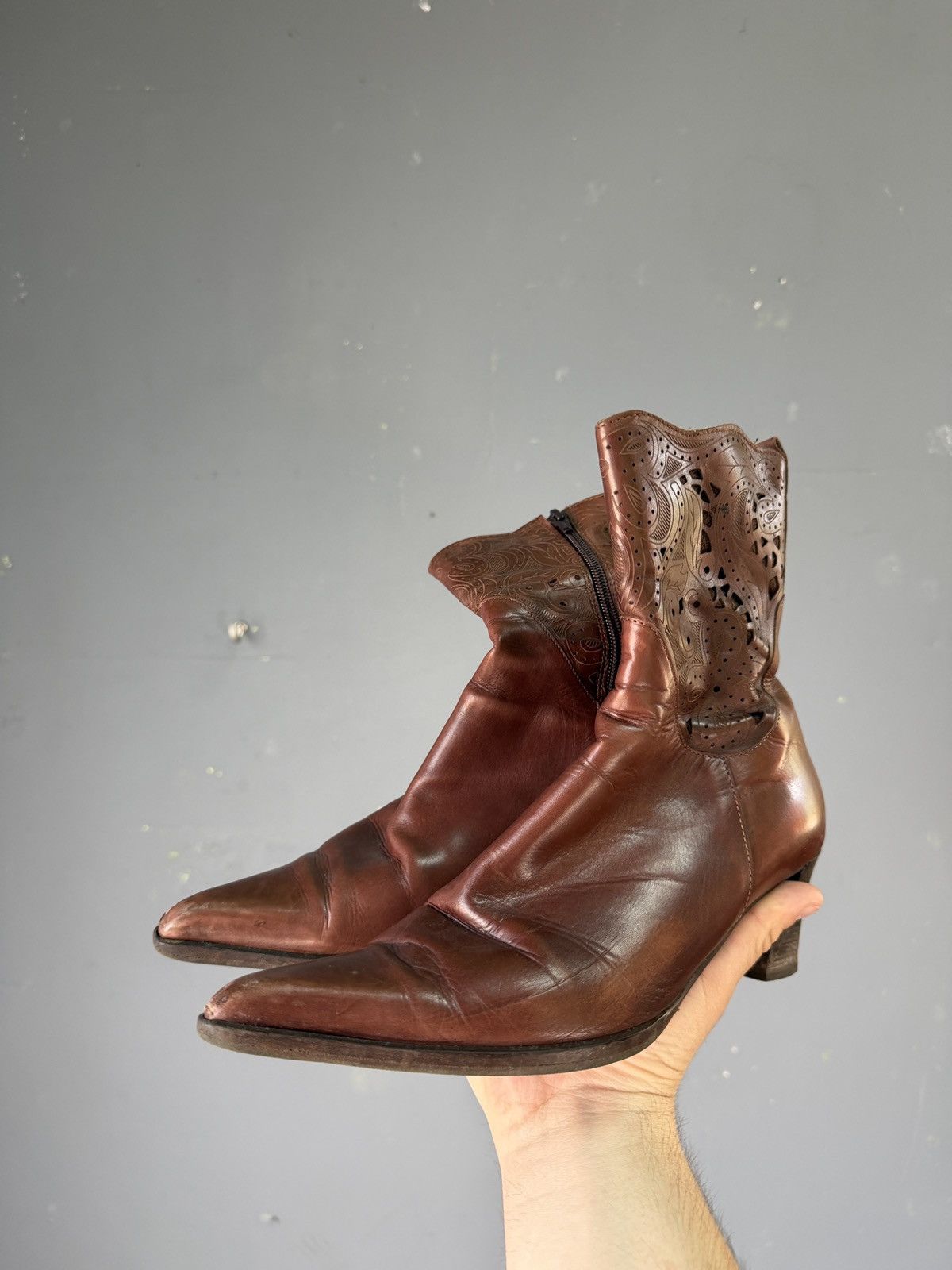 Dirk Bikkembergs Vintage Leather Boots Avantgarde Rick Owens Style AS 98 Rare Size US 5.5 / EU 38 - 1 Thumbnail