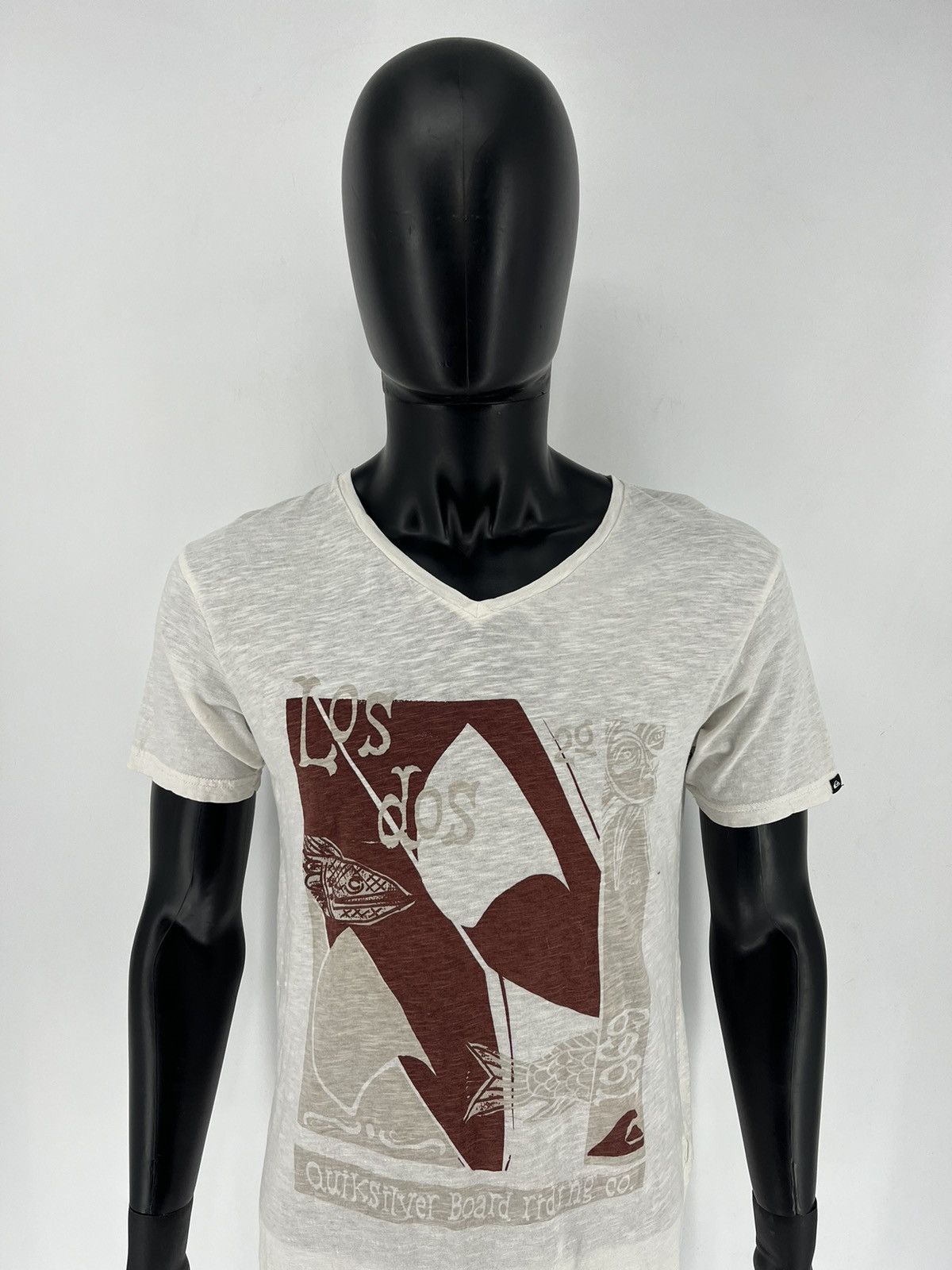 Quiksilver × Vintage Vintage Quiksilver Y2K Logo Light White Tee Shirt Surf Size US S / EU 44-46 / 1 - 5 Thumbnail