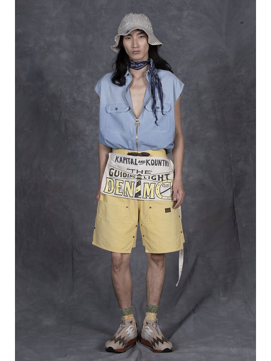 Kapital Kapital Canvas W-Knee Easy Shorts Size US 34 / EU 50 - 4 Thumbnail