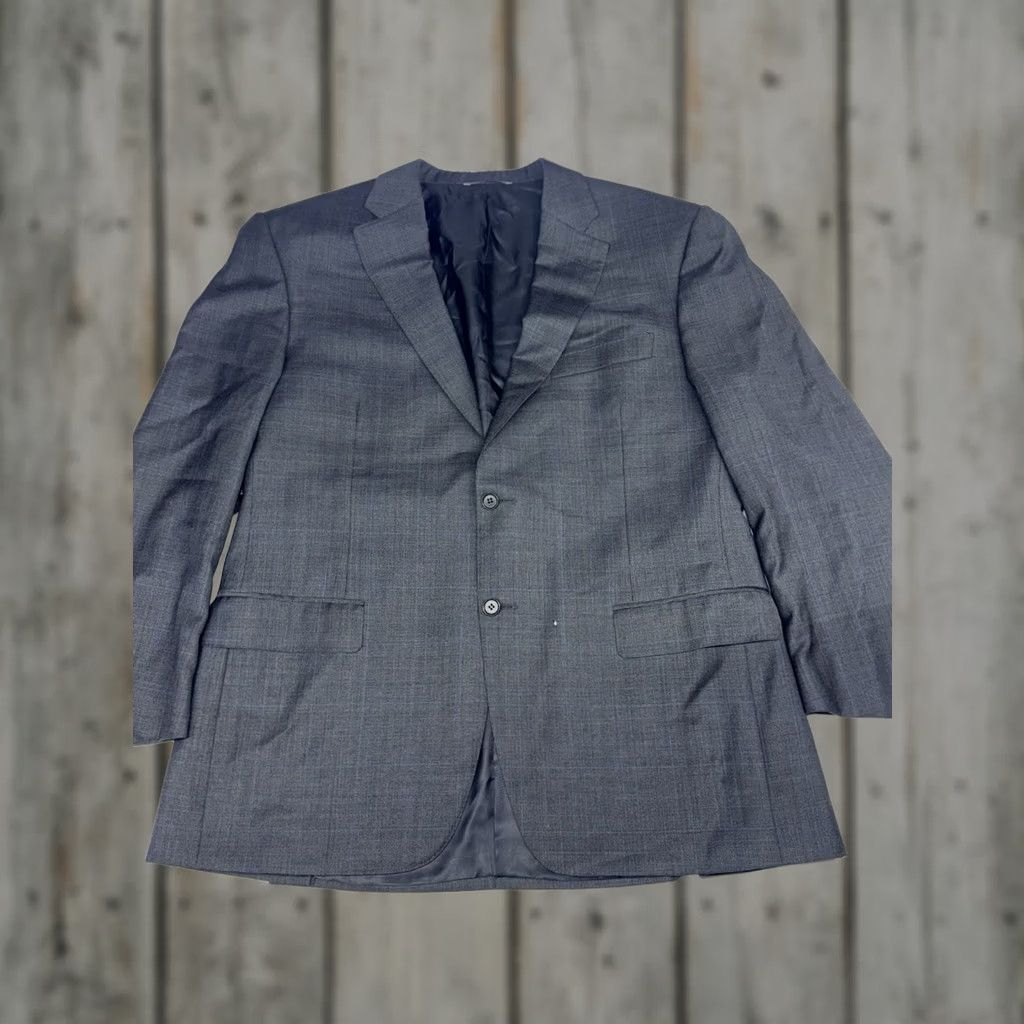 Canali Canali 1934 Men’s Blazer Plaid Wool Sport Coat Gray & Blue Italy 44R Size 44R - 1 Thumbnail
