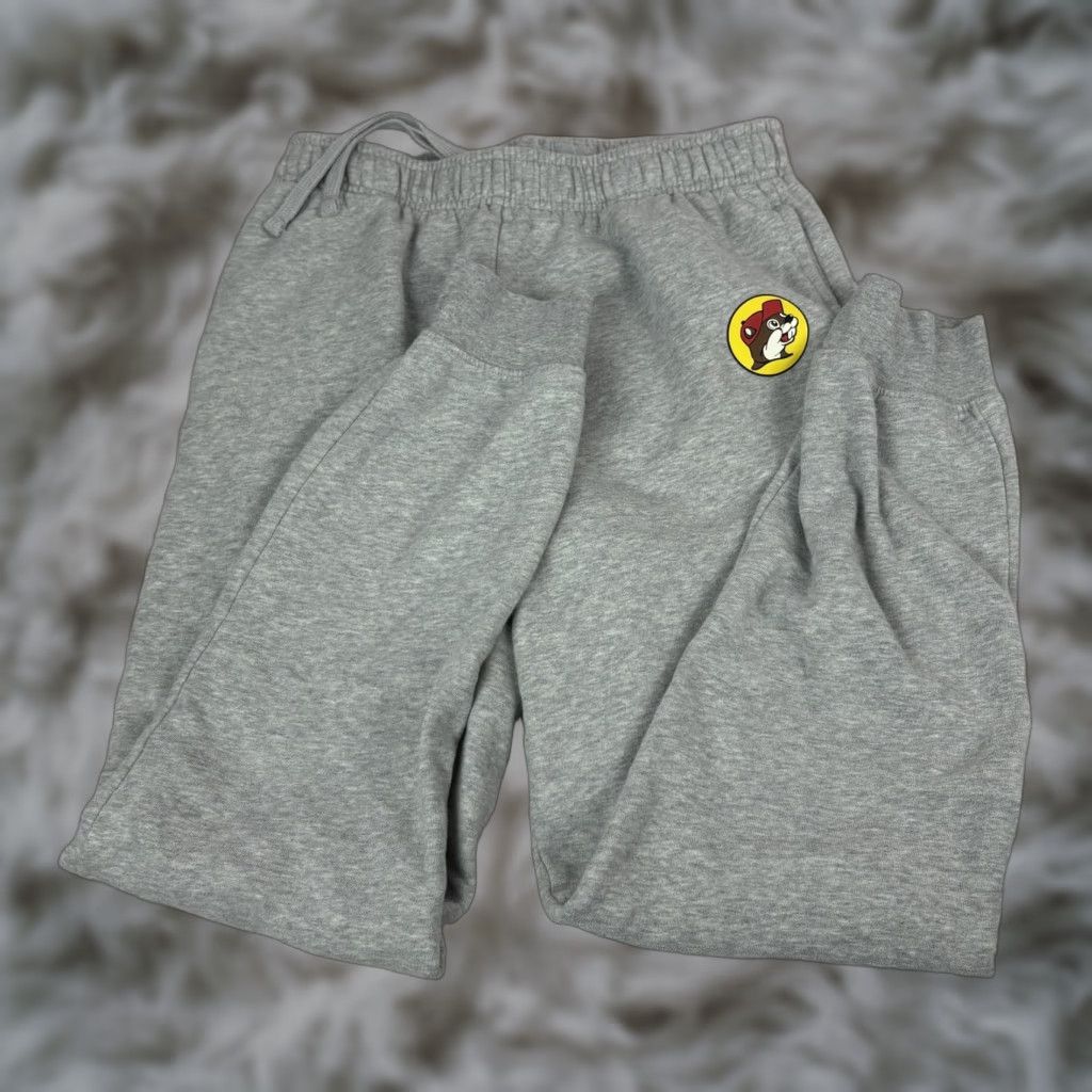 Vintage Buc-ee's Sweatpants Mens Small Gray Fleece Joggers Lounge Pockets Logo Comfy Size US 29 - 1 Thumbnail