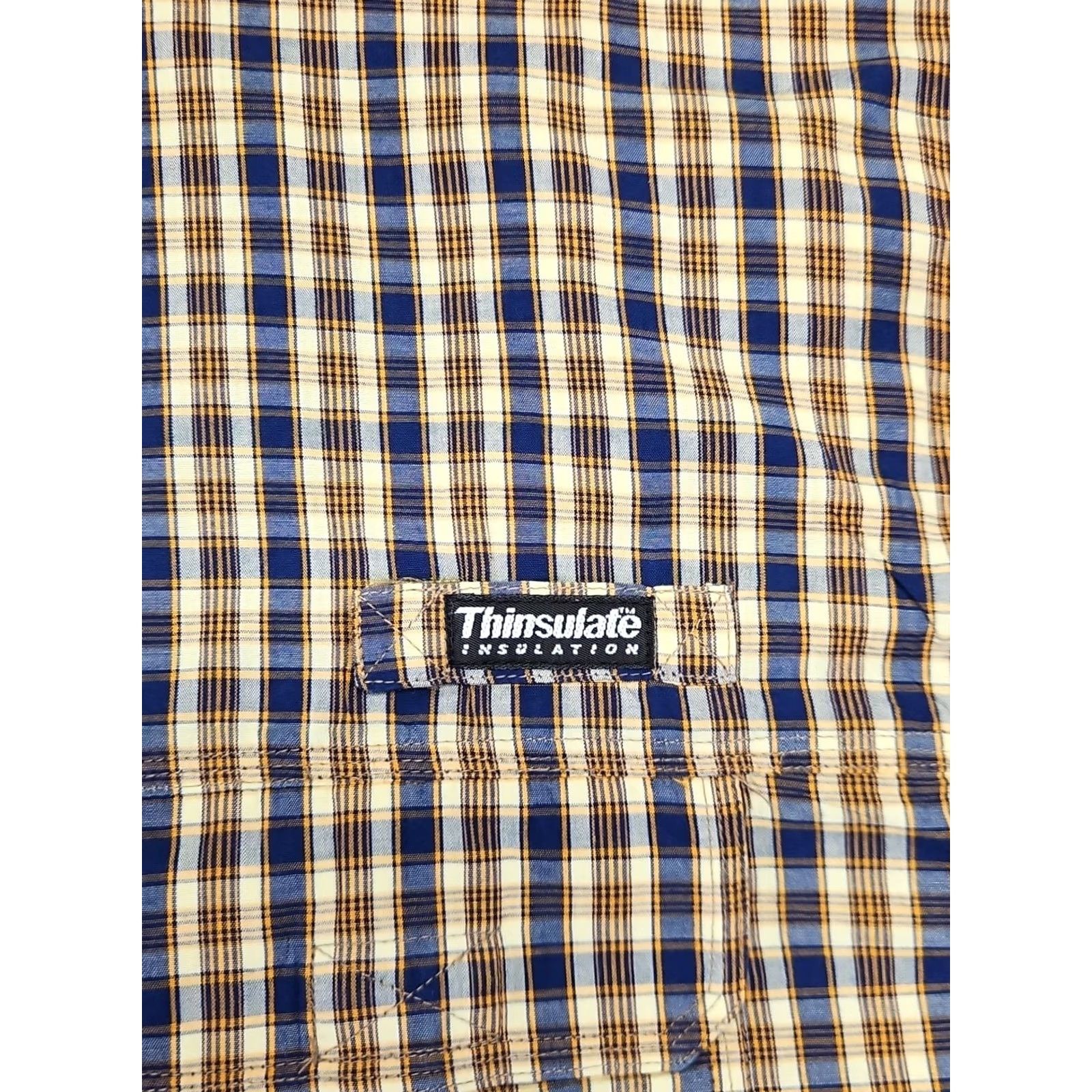 Vintage Mens 3XL Plaid Utility Shirt Short Sleeve Brown Blue Button Down Collared Cotton Outdoor Pockets Size US XXL / EU 58 / 5 - 4 Thumbnail