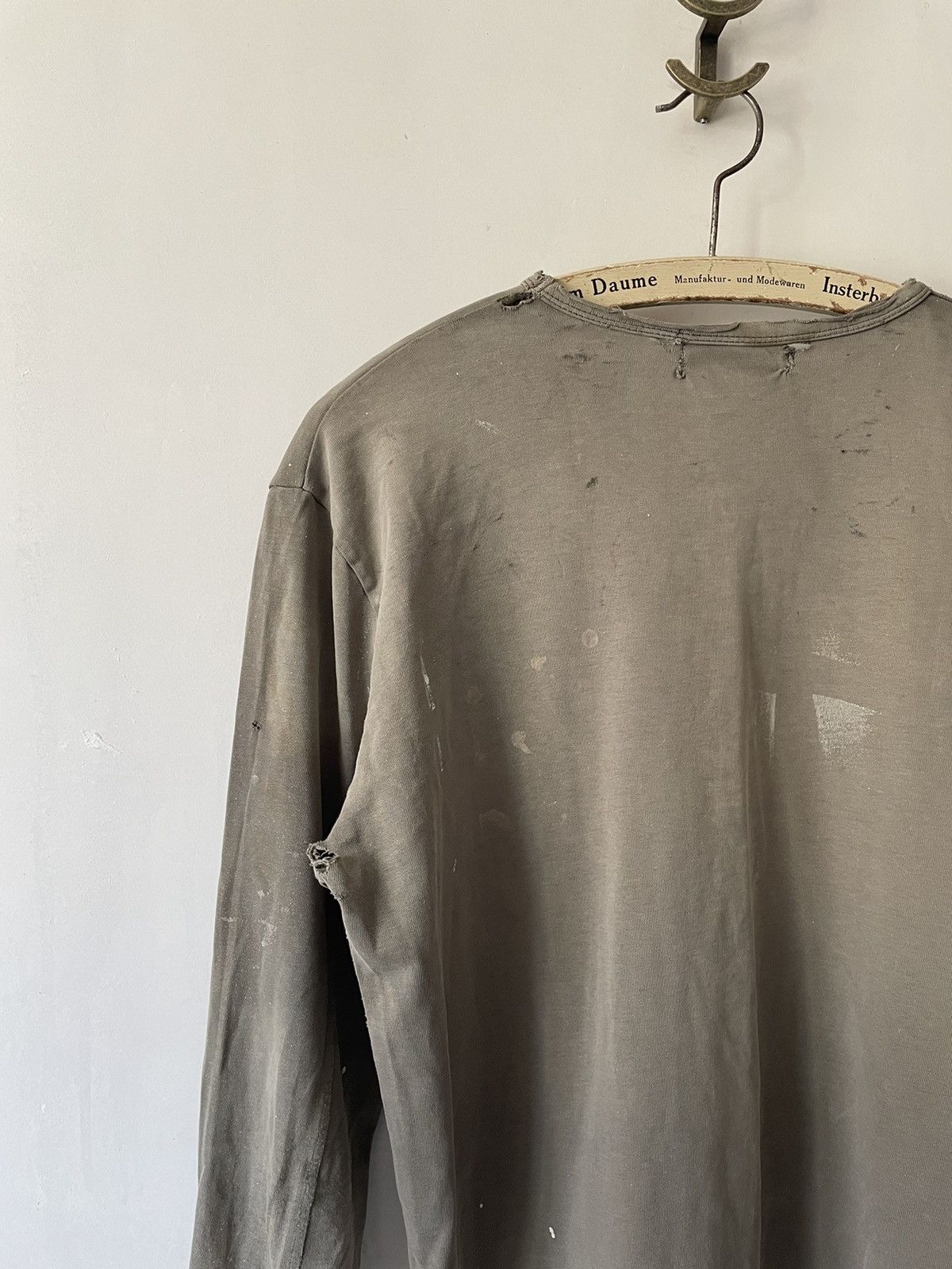 Vintage hand made trashed long sleeve khaki green faded Size US S / EU 44-46 / 1 - 2 Thumbnail