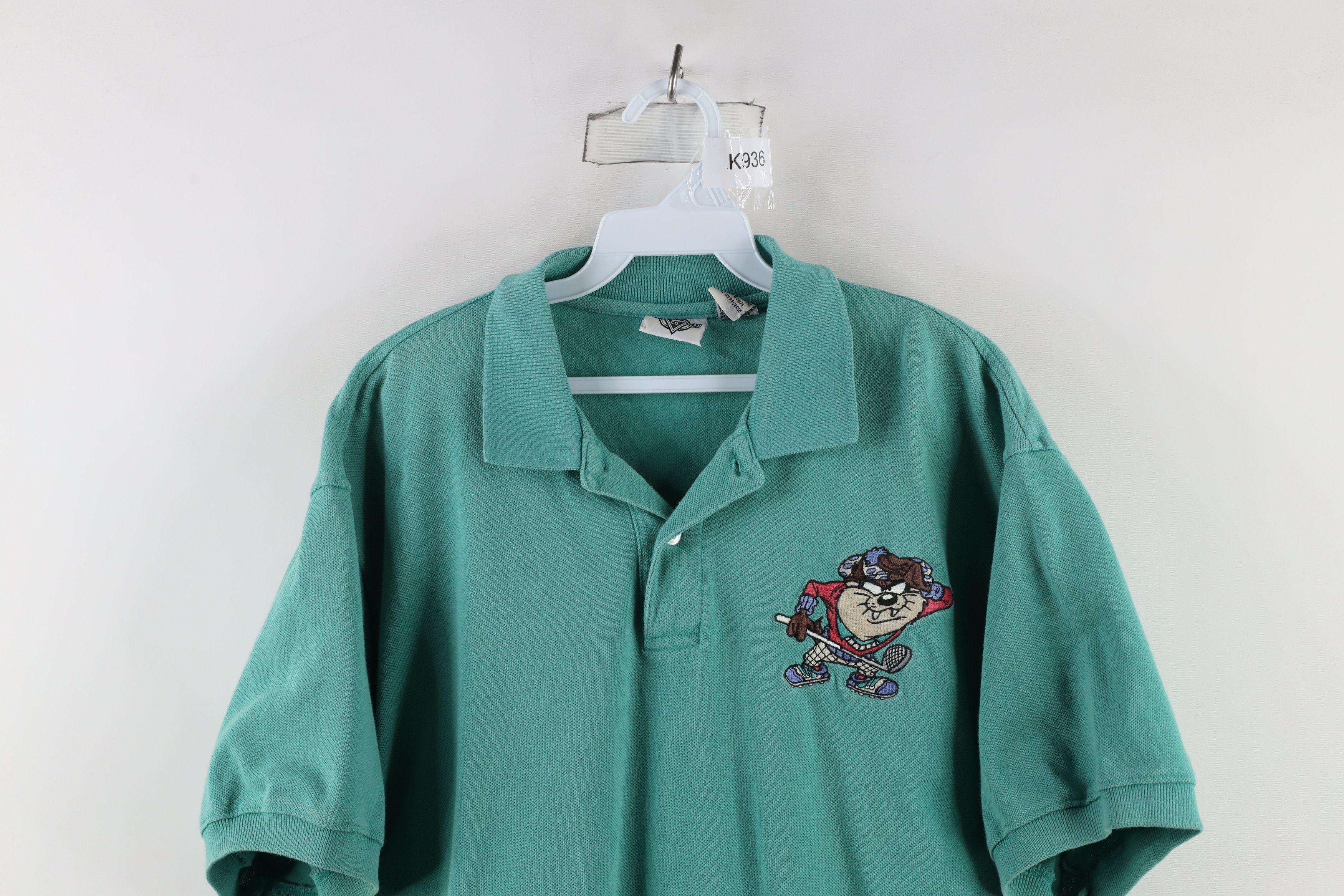 Vintage Vintage 90s Looney Tunes Taz Tazmanian Devil Golf Polo Shirt Size US M / EU 48-50 / 2 - 2 Thumbnail