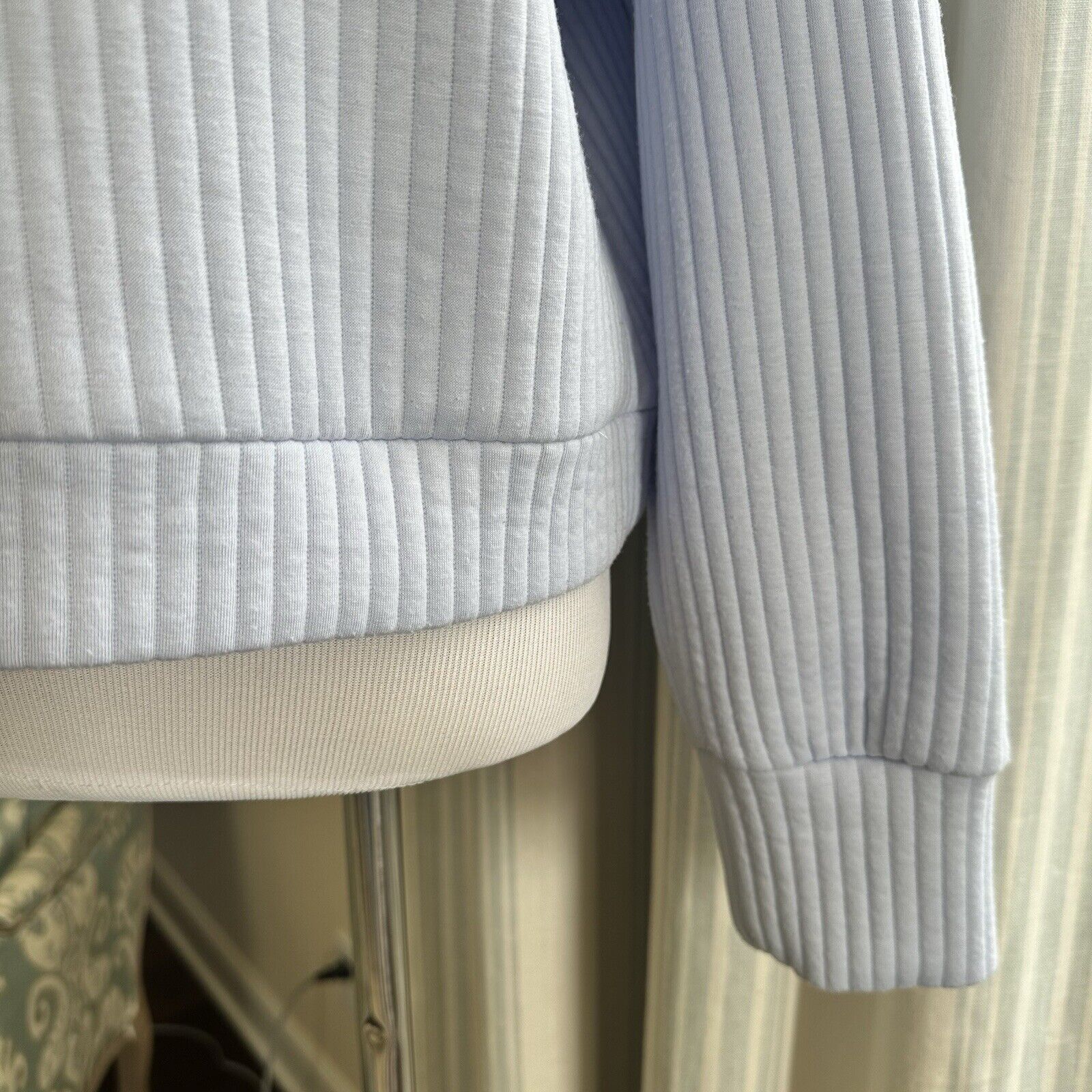 Other Mock Neck Relaxed Blue Striped Sweater Balloon Sleeves M Size M / US 6-8 / IT 42-44 - 3 Thumbnail