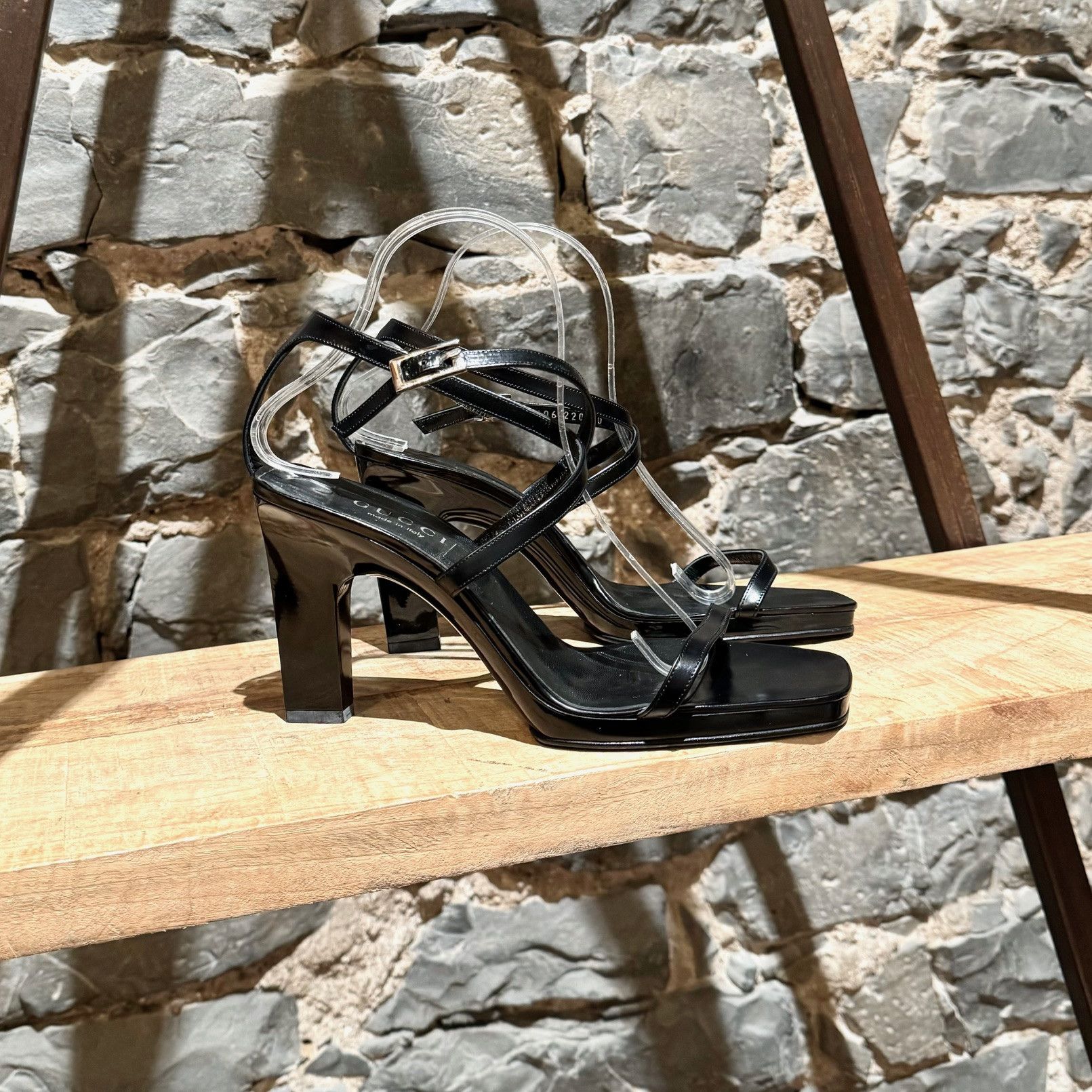 Gucci Gucci Tom Ford SS 1998 Black Strappy G Buckle Heeled Sandals Size US 9 / IT 39 - 1 Thumbnail