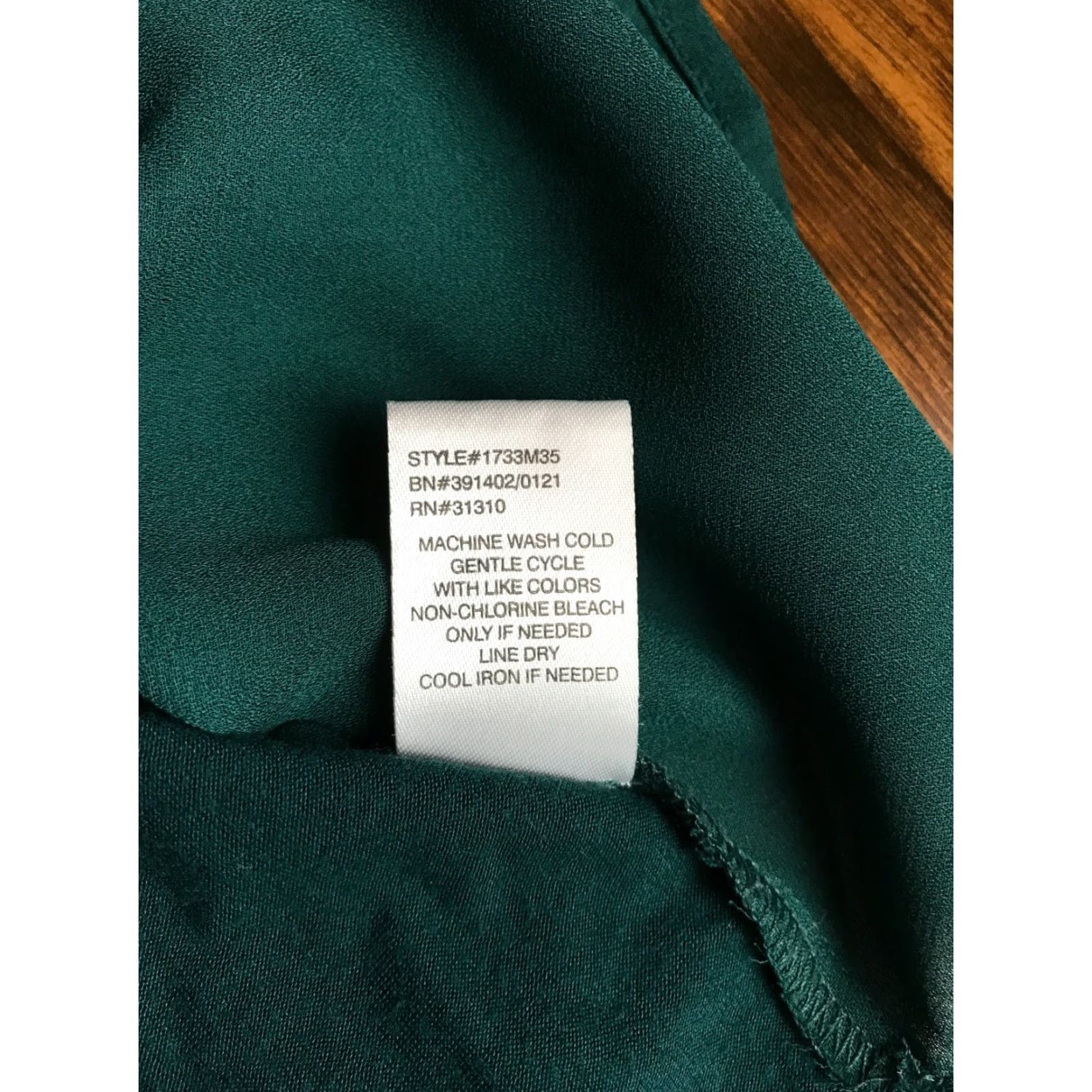 Vintage Fortune + Ivy Shirt Women's Medium Green Sheer V-Neck Short Sleeve Front Cuffed Sleeve T-Shirt Size M / US 6-8 / IT 42-44 - 6 Thumbnail