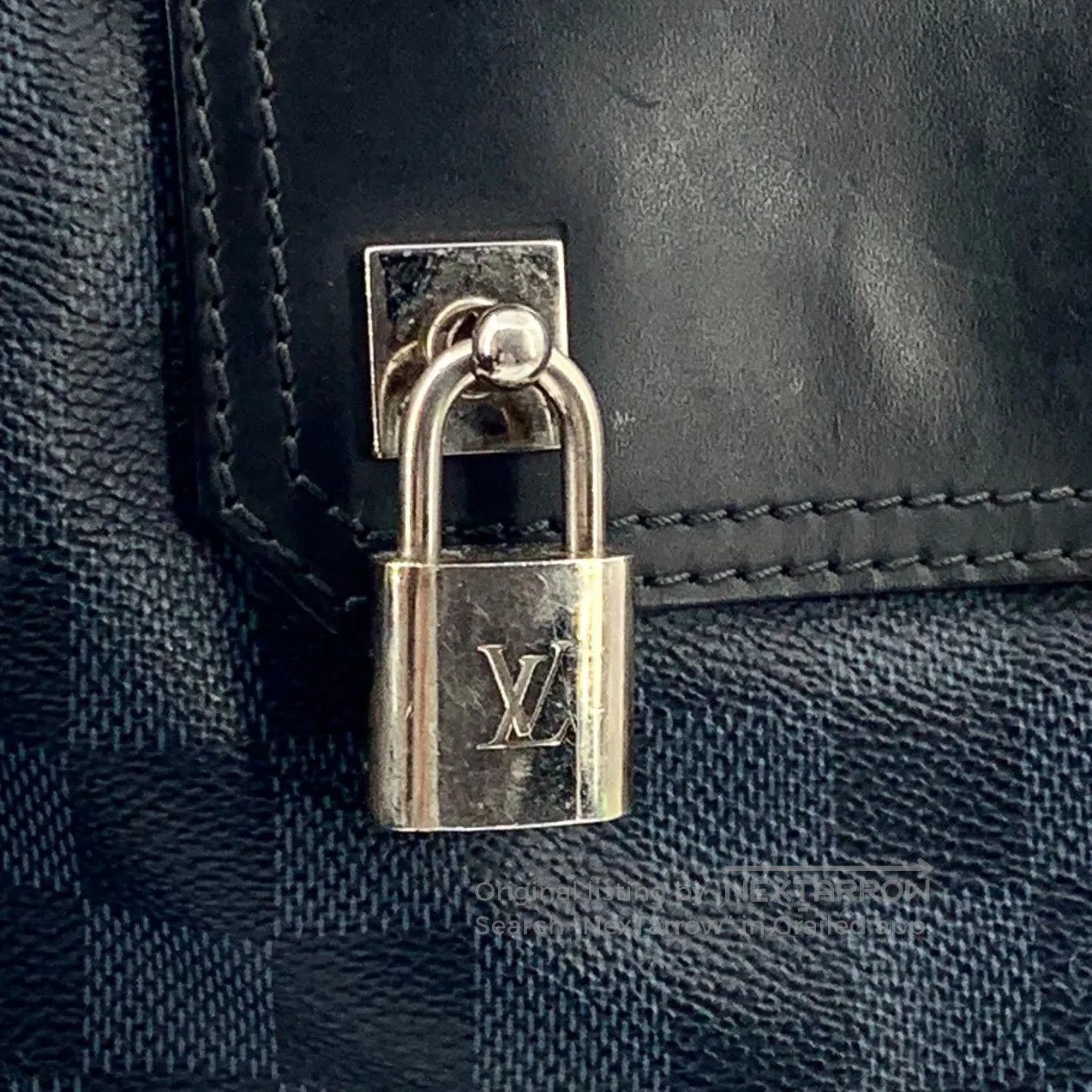 Louis Vuitton Louis Vuitton Dark blue checkered document bag single shou Size ONE SIZE - 9 Thumbnail