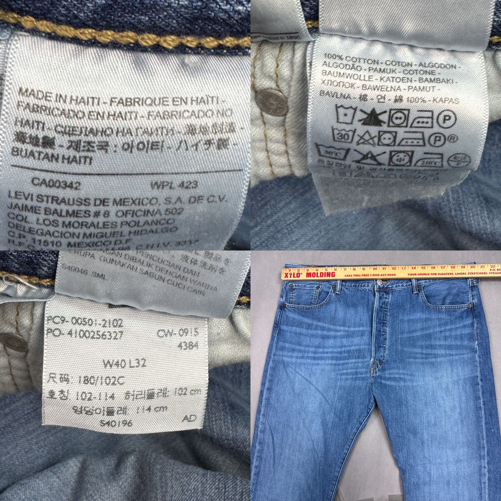 Levi's Levi's 501 Jeans Mens 40x32 Blue Denim Jeans Button Fly Vintage No Size US 40 / EU 56 - 8 Thumbnail