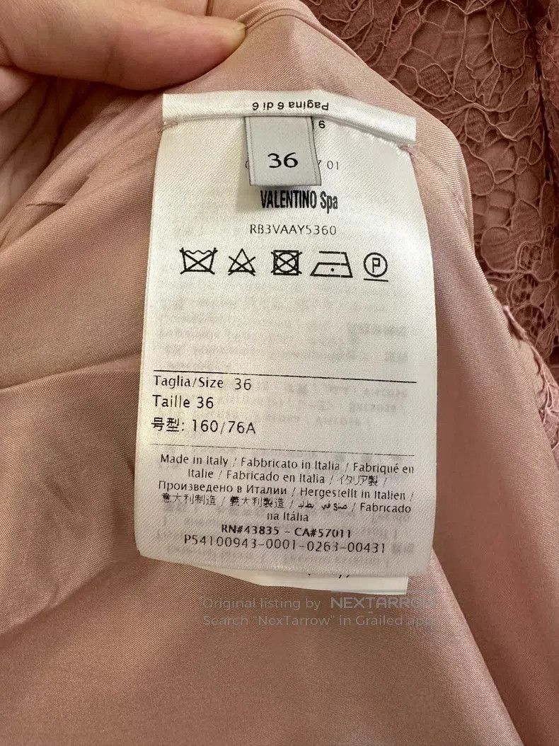 Valentino Valentino Pink lace cut-out flared sleeve dress Size S / US 4 / IT 40 - 6 Thumbnail
