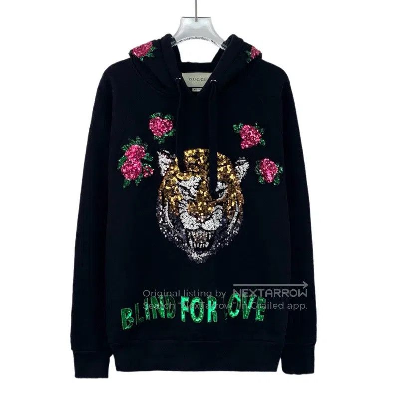 Gucci gucci Black flower tiger sequin cotton hooded long-sleeved Size US XS / EU 42 / 0 - 1 Thumbnail