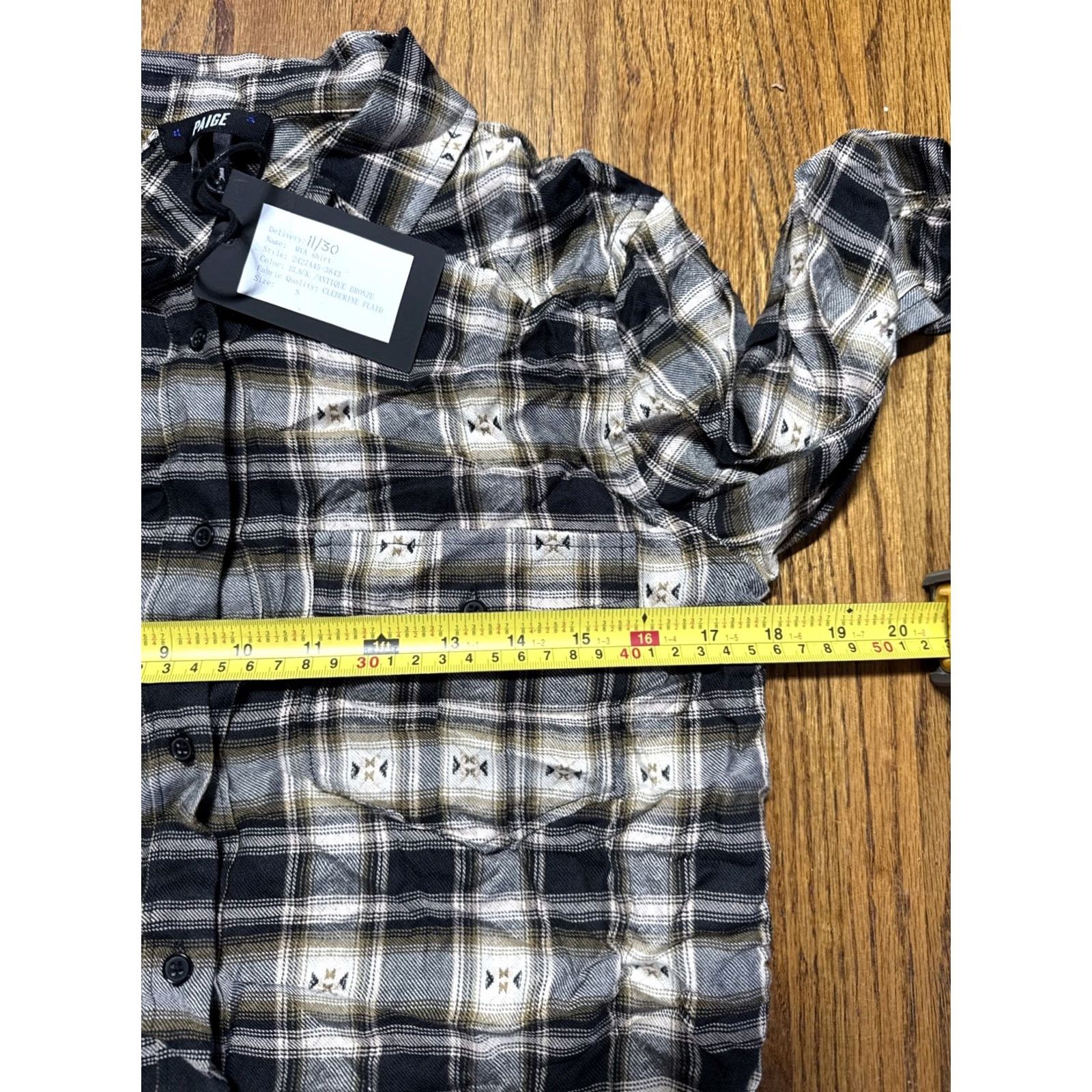 Paige Paige Shirt Blouse S Womens Multicolor Plaid Long Sleeve Tie C21 Size S / US 4 / IT 40 - 6 Thumbnail