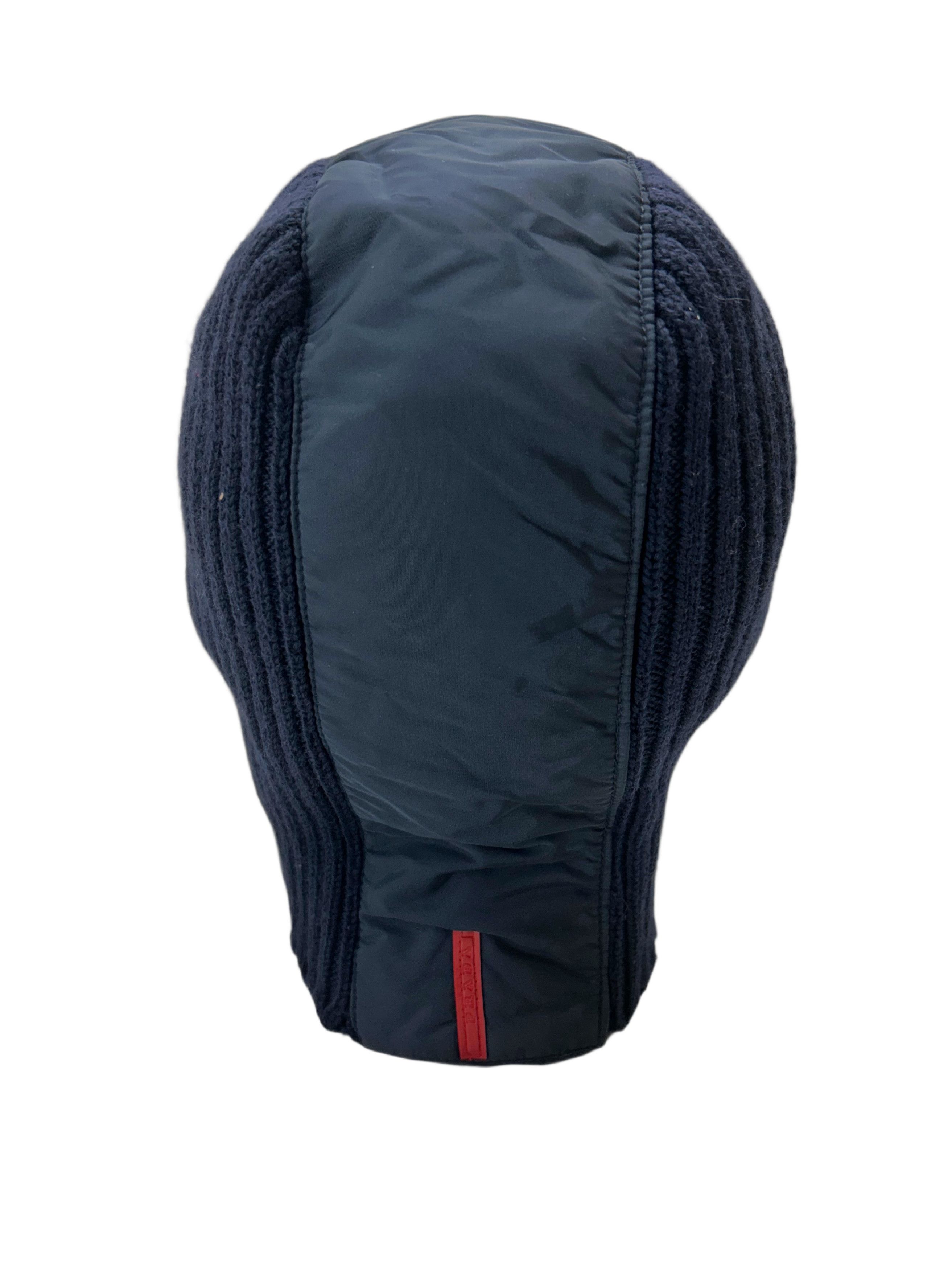 Prada Prada Linea Rossa Blue Ribbed Wool Balaclava Size ONE SIZE - 3 Thumbnail