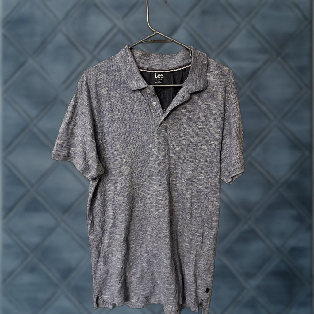 Lee LEE Polo Shirt Short Sleeve Regular Fit Blue Size Large Men Polo Size US L / EU 52-54 / 3 - 1 Thumbnail