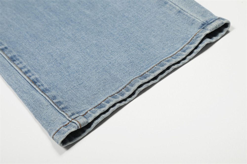 Jean Men's loose retro American washed distressed casual jeans Size US 32 / EU 48 - 6 Thumbnail