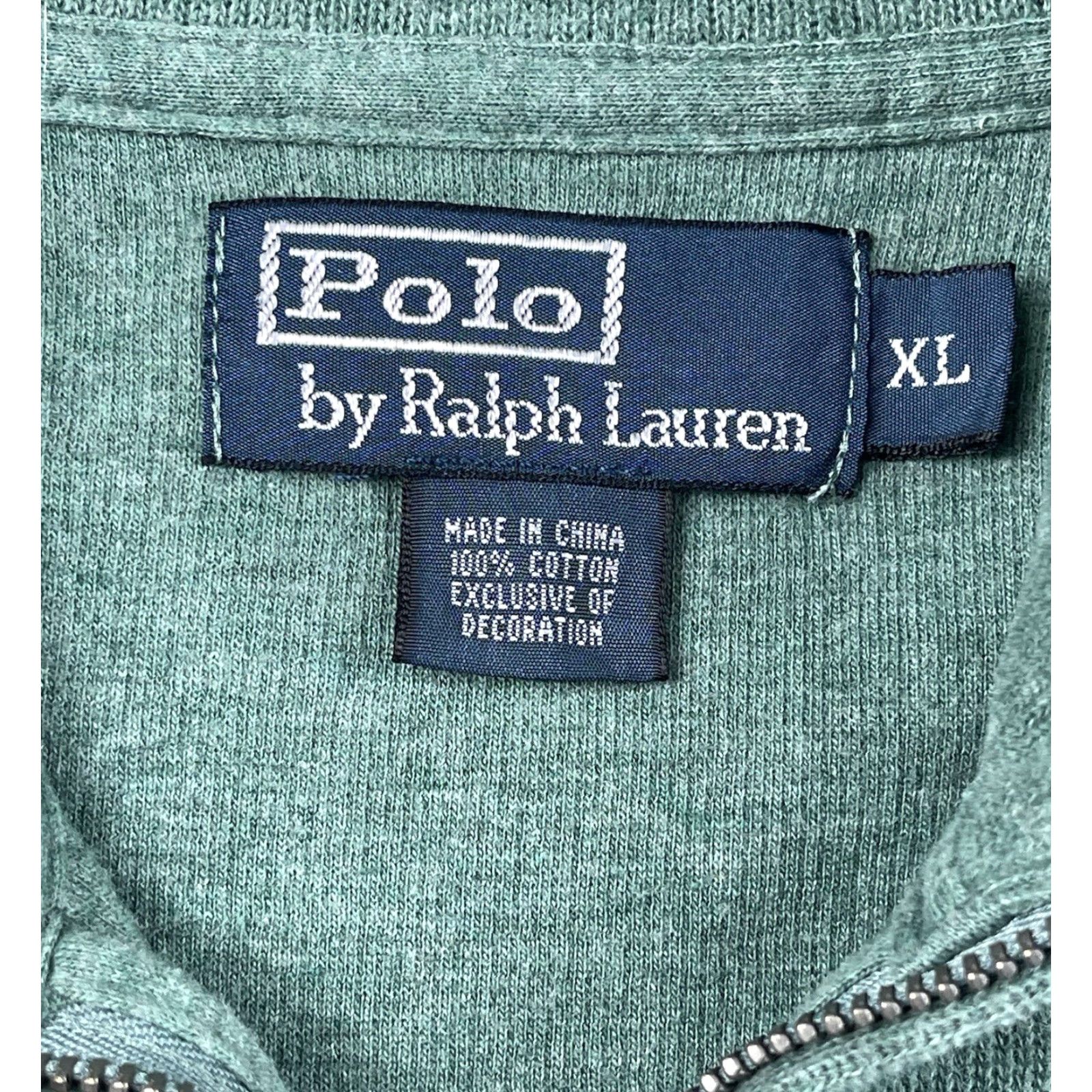 Polo Ralph Lauren VINTAGE Polo Ralph Lauren Sweater Shirt XL Men 1/4 Zip Pullover Pony Logo Green Cotton Knit Size US XL / EU 56 / 4 - 2 Thumbnail