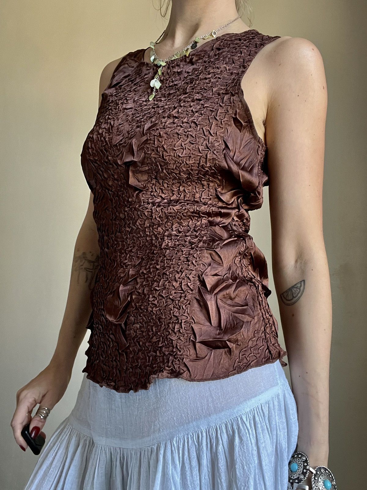Other 90s Wallis Copper Brown Textured Tank - S Size S / US 4 / IT 40 - 4 Thumbnail