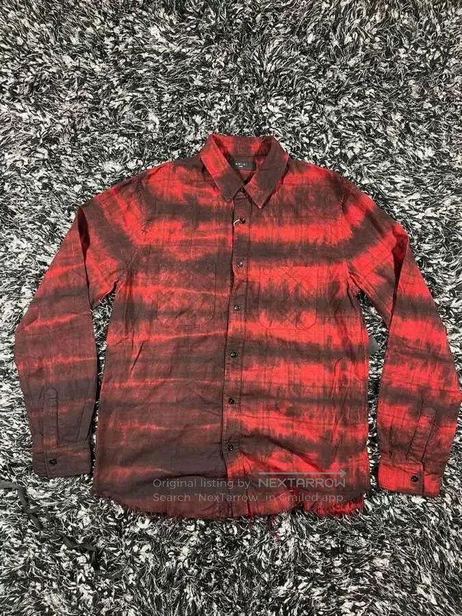 Amiri amiri bleached flannel shirt in red. Size US L / EU 52-54 / 3 - 1 Thumbnail