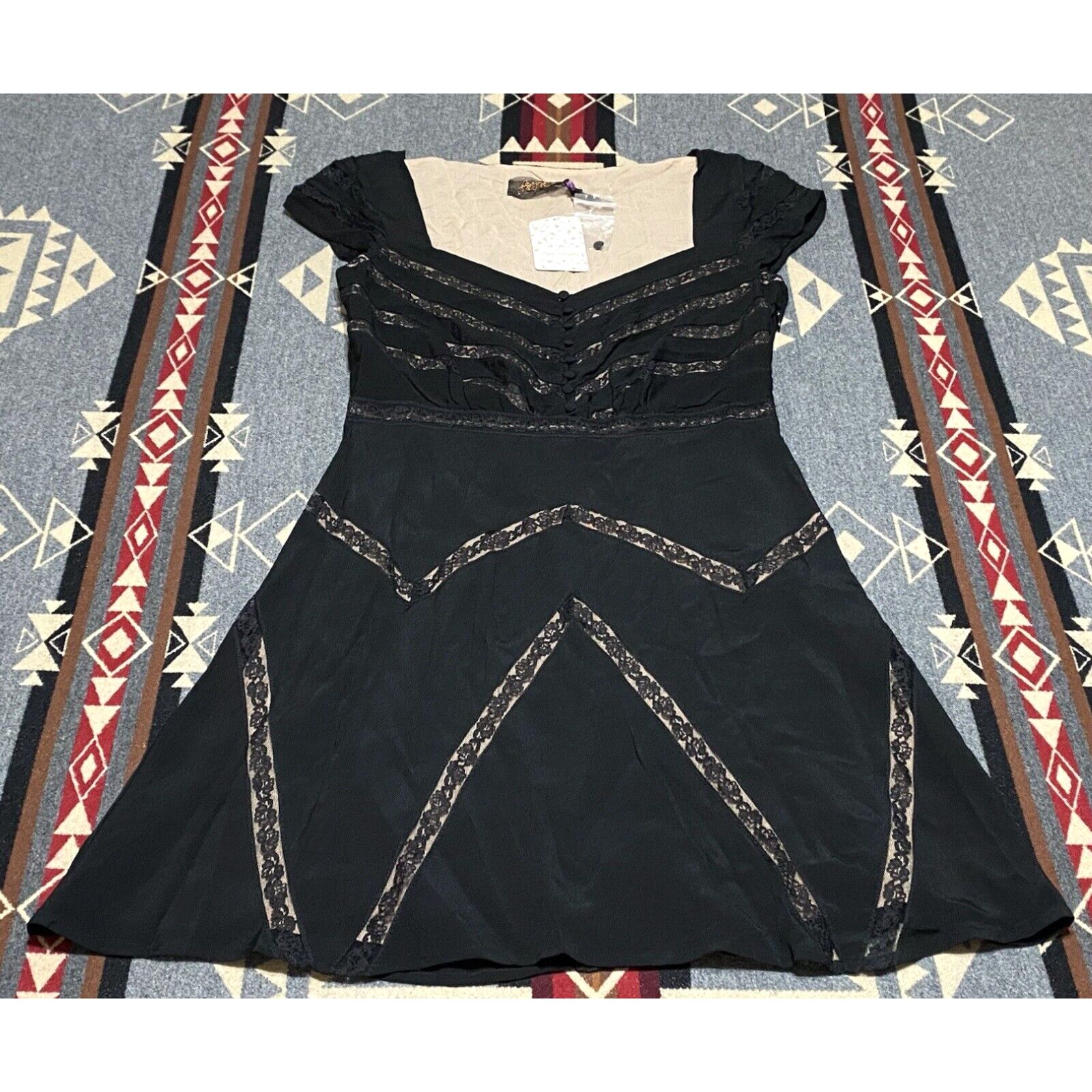 image of NWT $250 Free People Elle A Line Lace Inset Lbd Size 10 Women’S Dress Br in White, Women's
