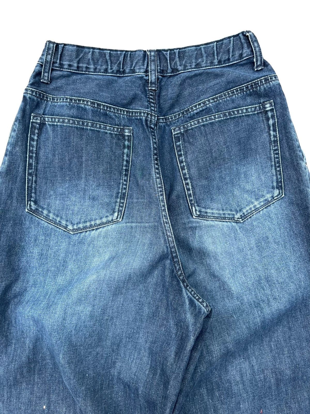 Other Vintage Jnco Style Paint Splattered Navy Washed Baggy Jeans Size 24" / US 00 / IT 34 - 4 Thumbnail