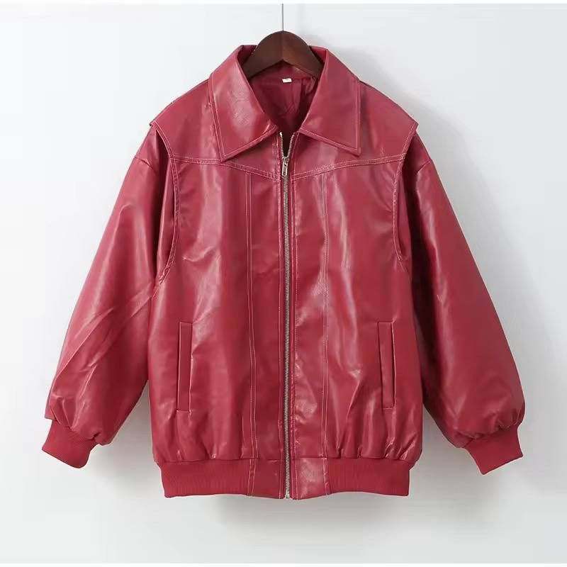 Japanese Brand × Vintage baggy leather bomber jacket with double zipper Size US XL / EU 56 / 4 - 2 Thumbnail