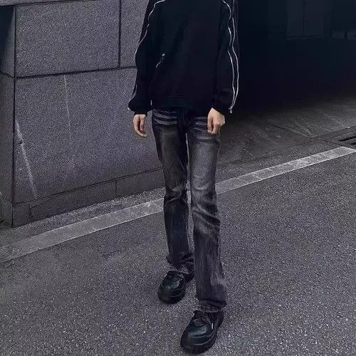 Japanese Brand × Jean Retro loose zipper micro flared jeans Size US 30 / EU 46 - 2 Thumbnail