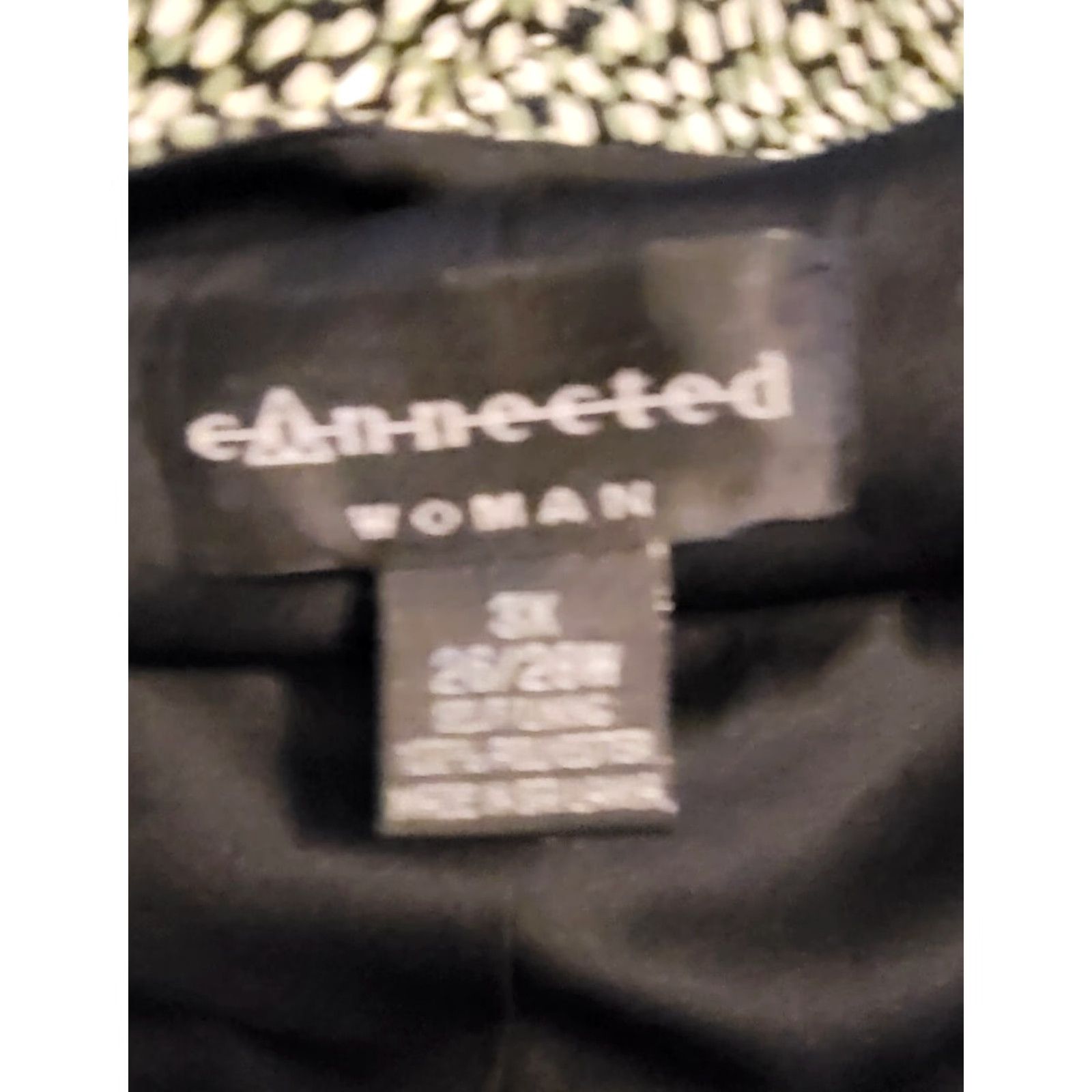 Vintage Connected Woman Plus Layered Ruffle Crinkle Abstract Dress Midi Short Sleeve V-Neck 3X Green Black White Special Occasion Womens Size XXL / US 16-18 / IT 52-54 - 4 Thumbnail