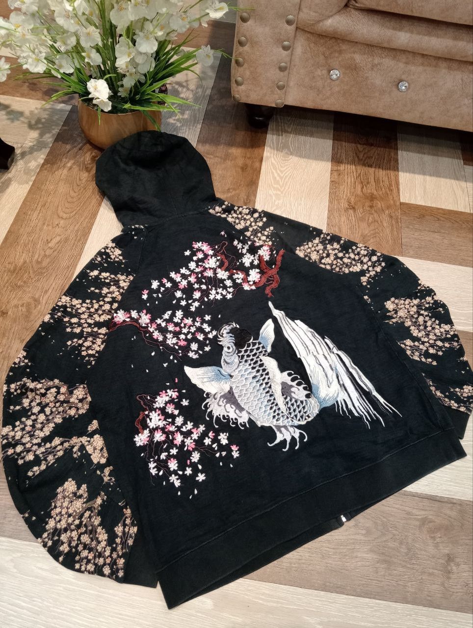 Japanese Brand JAPANESE CLASSIC SCRIPT SUKAJAN SUGOI FISH EMBROIDERY HOODIE Size US M / EU 48-50 / 2 - 12 Thumbnail