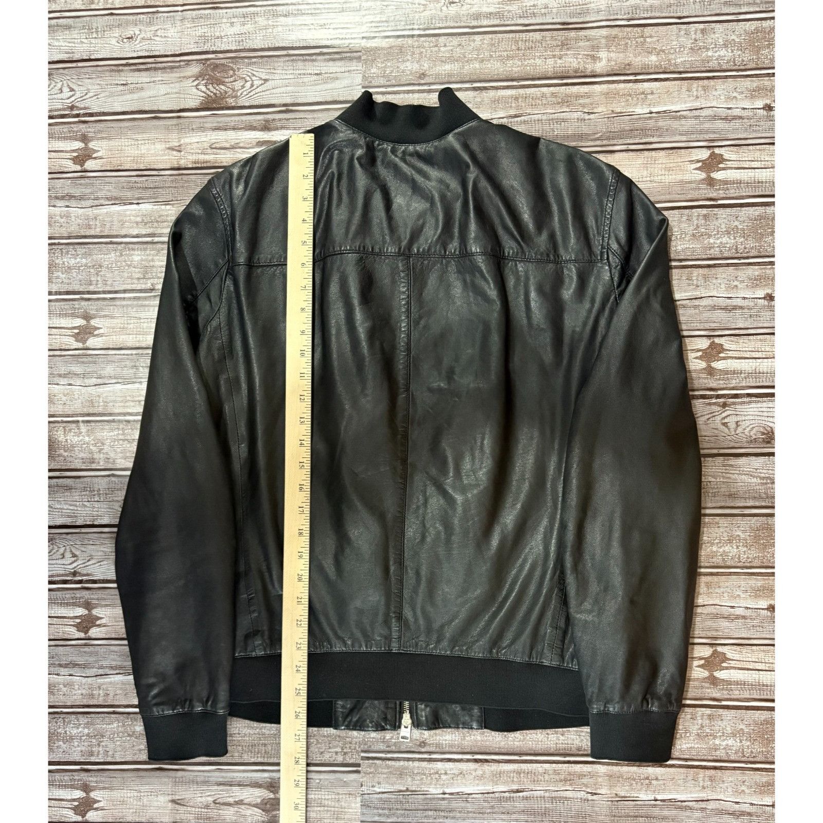 Allsaints All Saints kino Sheep leather Bomber jacket size L color Bla Size US L / EU 52-54 / 3 - 6 Thumbnail