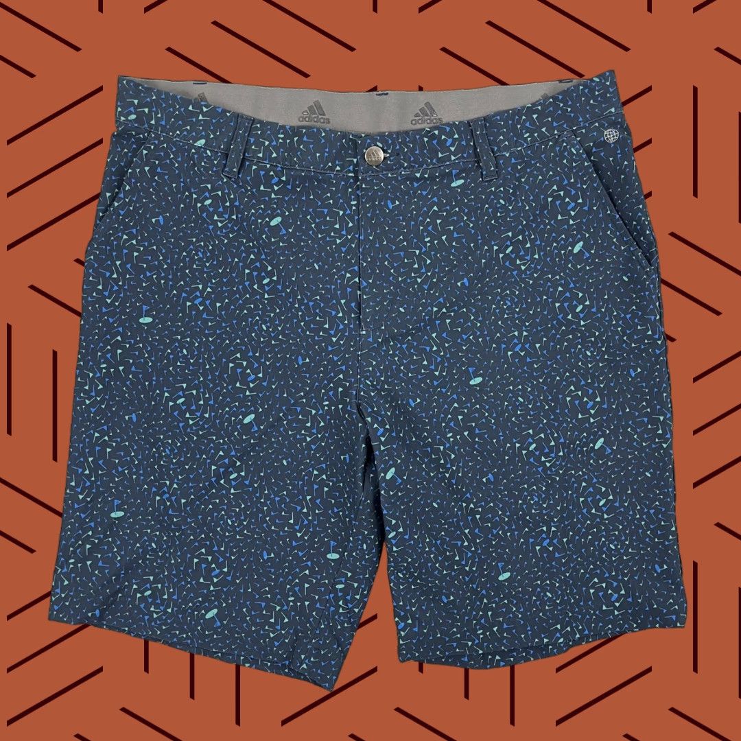 Adidas Adidas Chino Shorts Mens 34 X 9" Blue Golf Ultimate Flag Printed Casual Stretch Chino Shorts Size US 34 / EU 50 - 1 Thumbnail