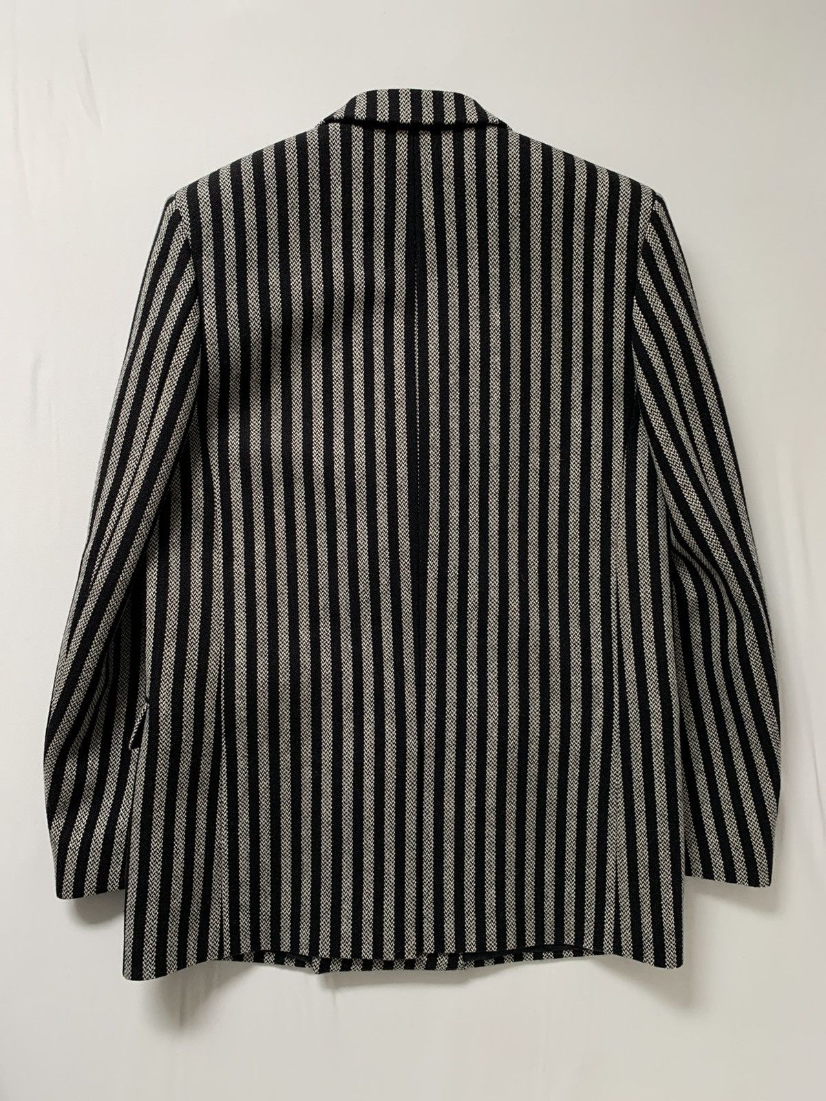 Hedi Slimane × Saint Laurent Paris FW2014 1/1 Sample Double Breasted Striped Wool Peacoat Size US M / EU 48-50 / 2 - 8 Thumbnail