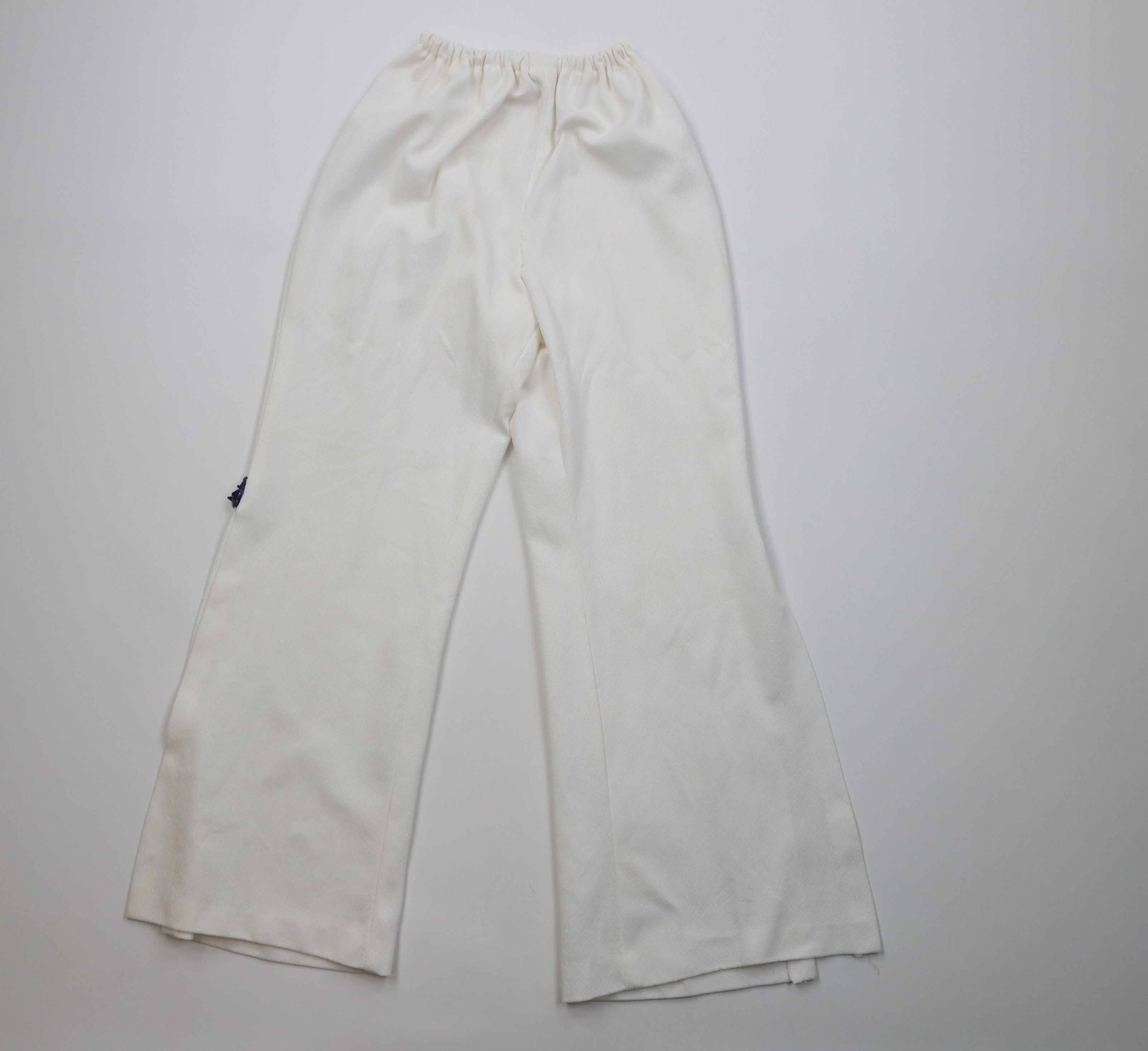 Vintage Vintage 70s Anchor Patch Knit Bell Bottoms Pants White USA Size 22" - 10 Thumbnail