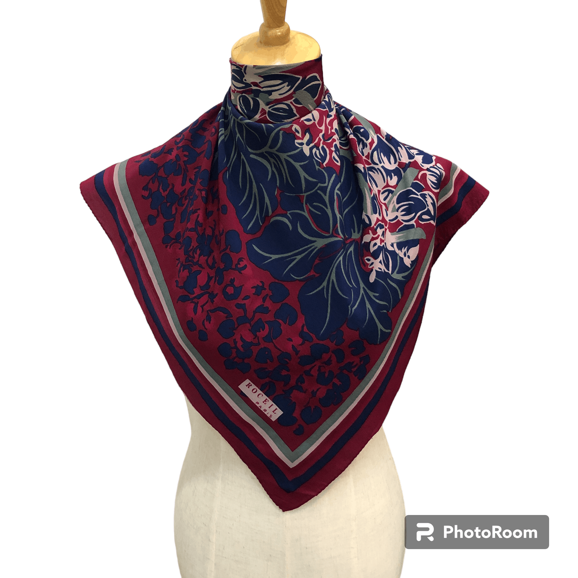 Vintage Vintage Roceil Floral Silk Scarf M1272 Size ONE SIZE - 1 Thumbnail