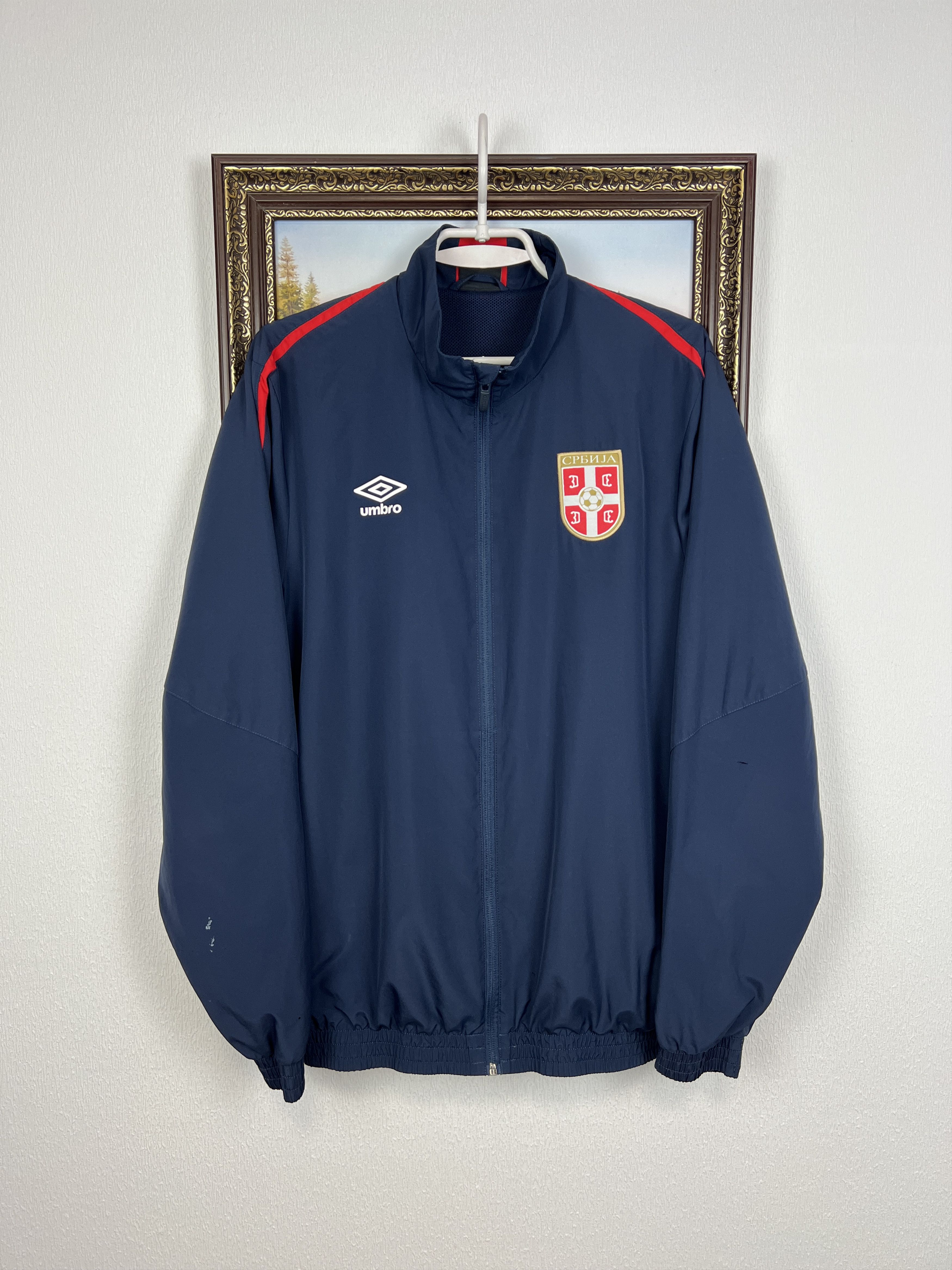 Umbro Serbia Football Jacket Blue Soccer Track Top Mens National Size US L / EU 52-54 / 3 - 1 Thumbnail