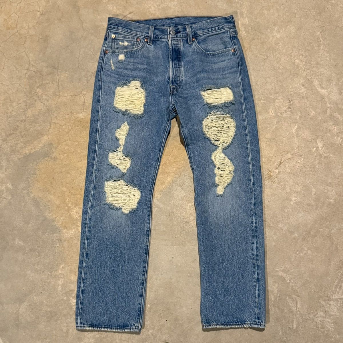 Levi's Levi’s 501 Distressed Thrashed Jeans Skater Grunge ERD Y2K Size US 32 / EU 48 - 1 Thumbnail