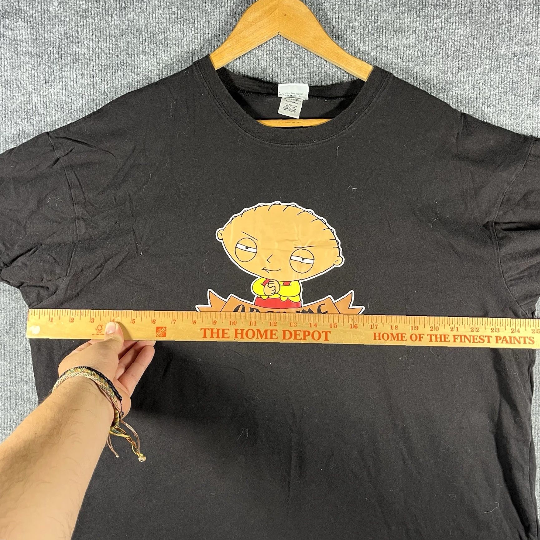 Hanes VINTAGE Family Guy Stewie Griffin Obey Me T-Shirt XL Black Mens Short Sleeve 100% Cotton 2000s 2000s Promo Theme Shirts Men Size US XL / EU 56 / 4 - 3 Thumbnail