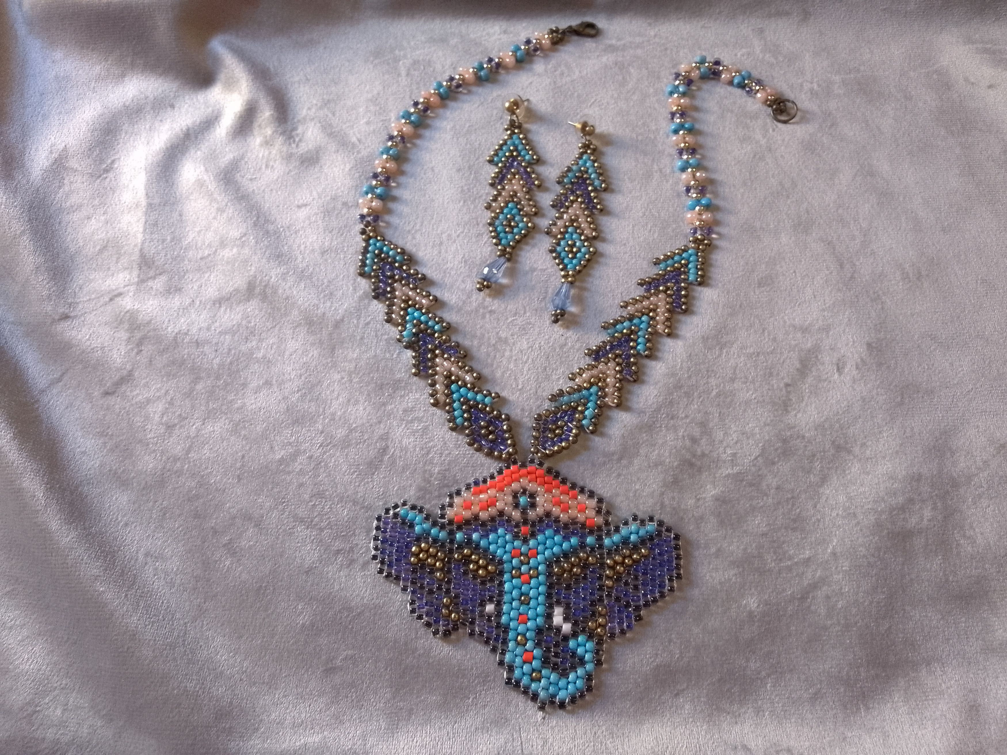 Handmade Necklace Pendant Elephant Beaded Earrings Ethnic Boho Size ONE SIZE - 9 Thumbnail