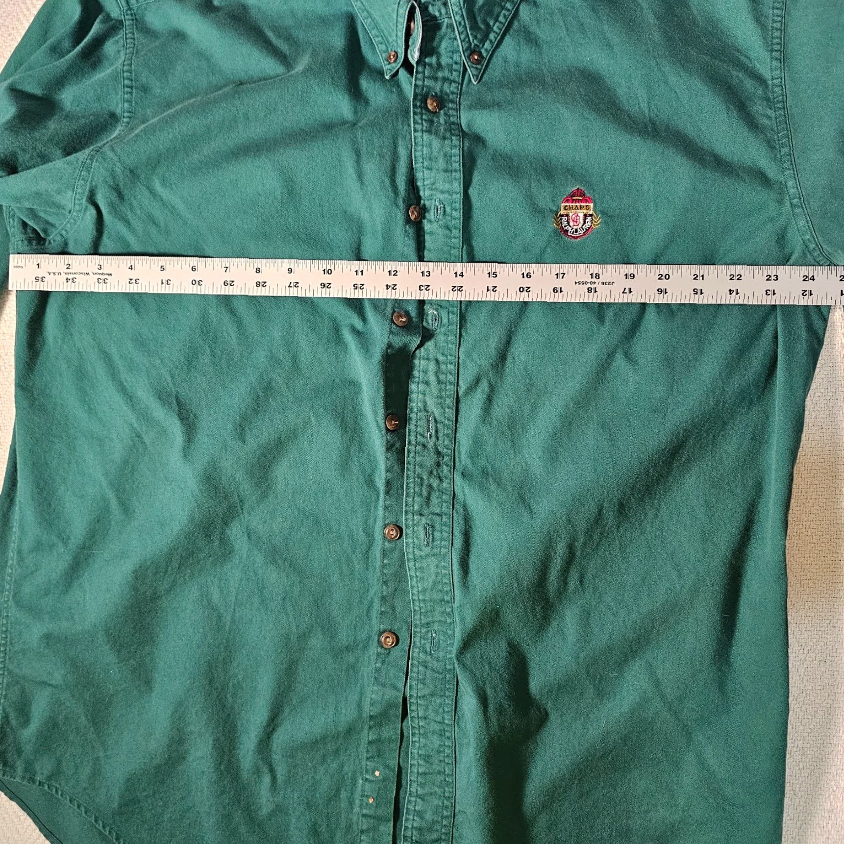 Chaps CHAPS Ralph Lauren Button Down Shirt Mens Size L Green Easy Care Chest Logo Shirt Size US L / EU 52-54 / 3 - 6 Thumbnail