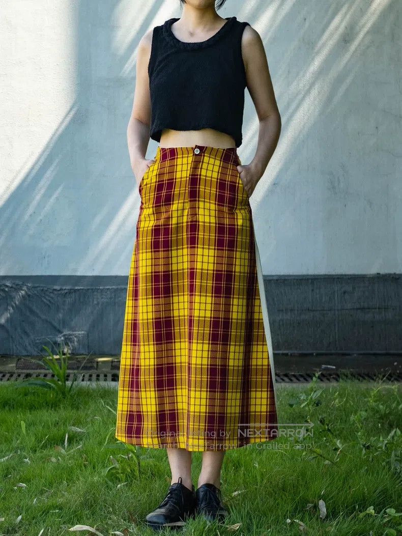Comme des Garcons Comme Des Garcons size S Main line yellow check spliced ra Size 23" - 1 Thumbnail
