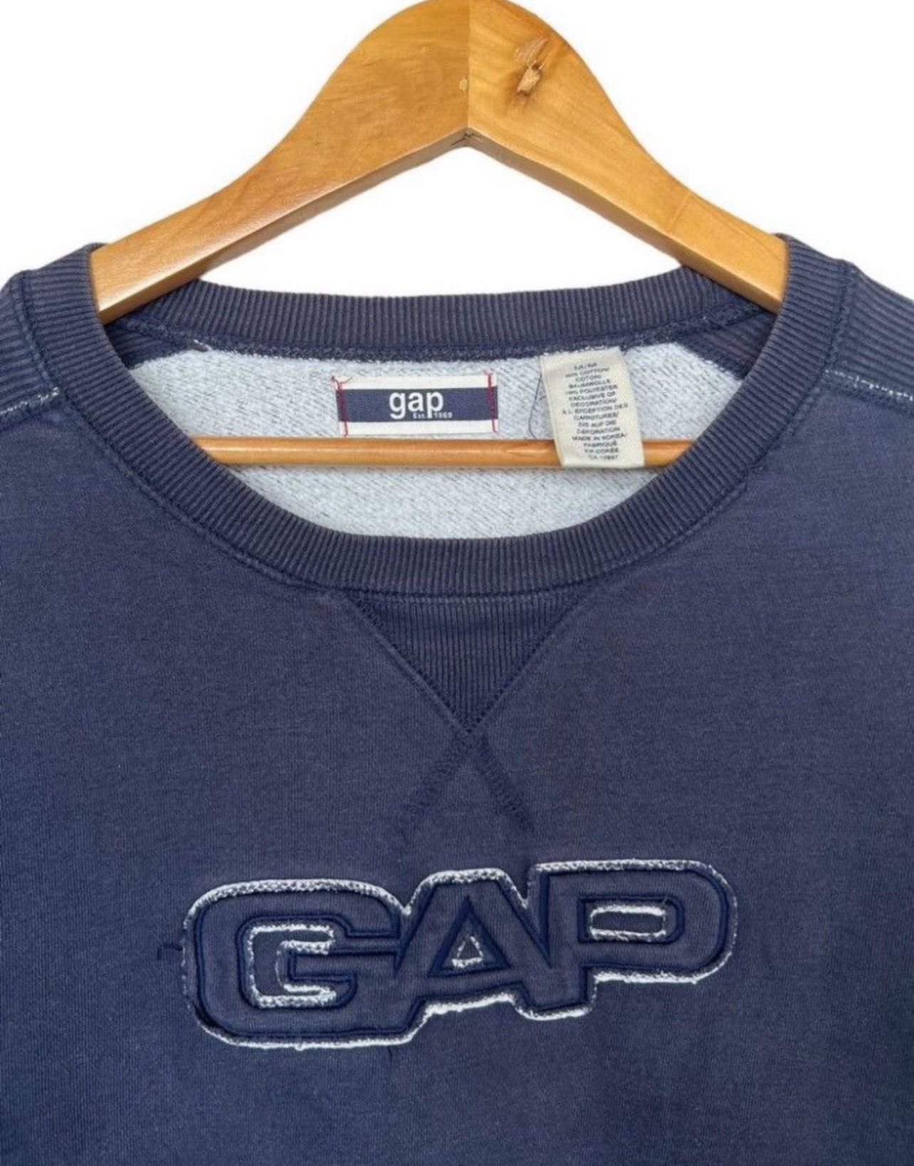Gap Vintage Gap Spellout Sunfaded Baggy Navy Hoodie Sweatshirt Size US M / EU 48-50 / 2 - 4 Thumbnail