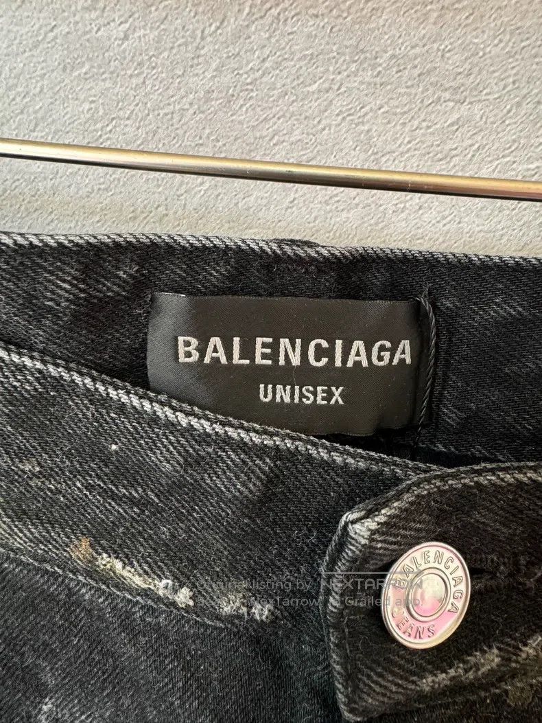 Balenciaga Balenciaga size XS Solid Color Aged Destroyed Straight Jea Size US 27 - 4 Thumbnail