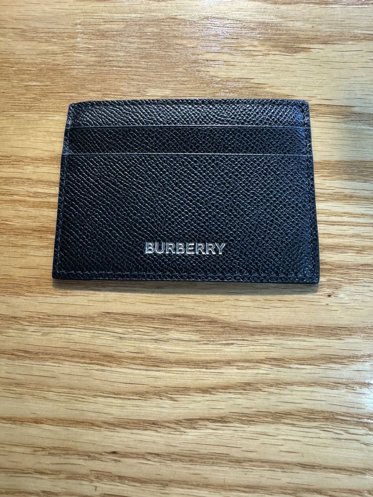 image of New Authentic Burberry Black Leather Card Holder Case Wallet, Men's